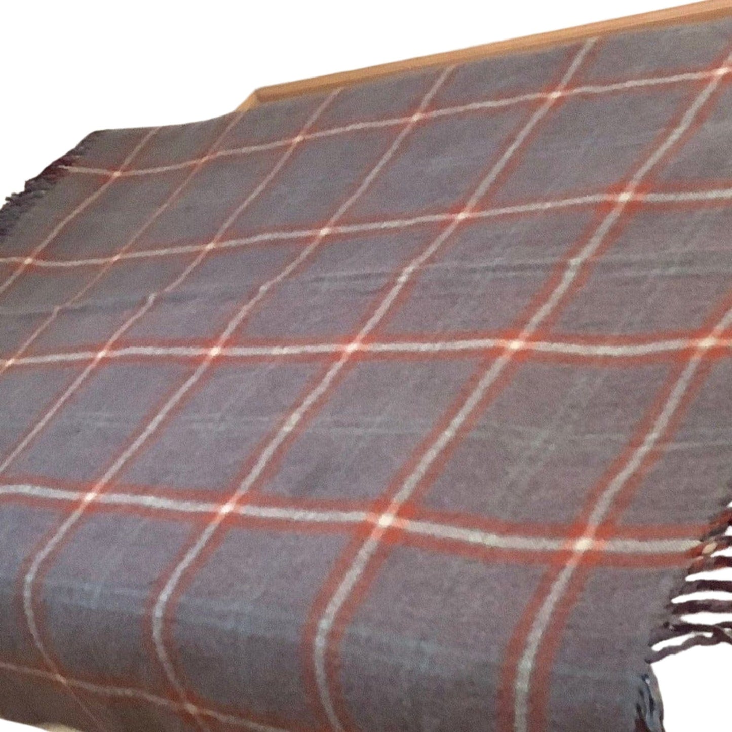 Vintage Fringed Wool Blanket