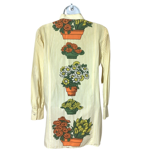 Vintage Gardening Blouse - 1930s Colorful Graphics