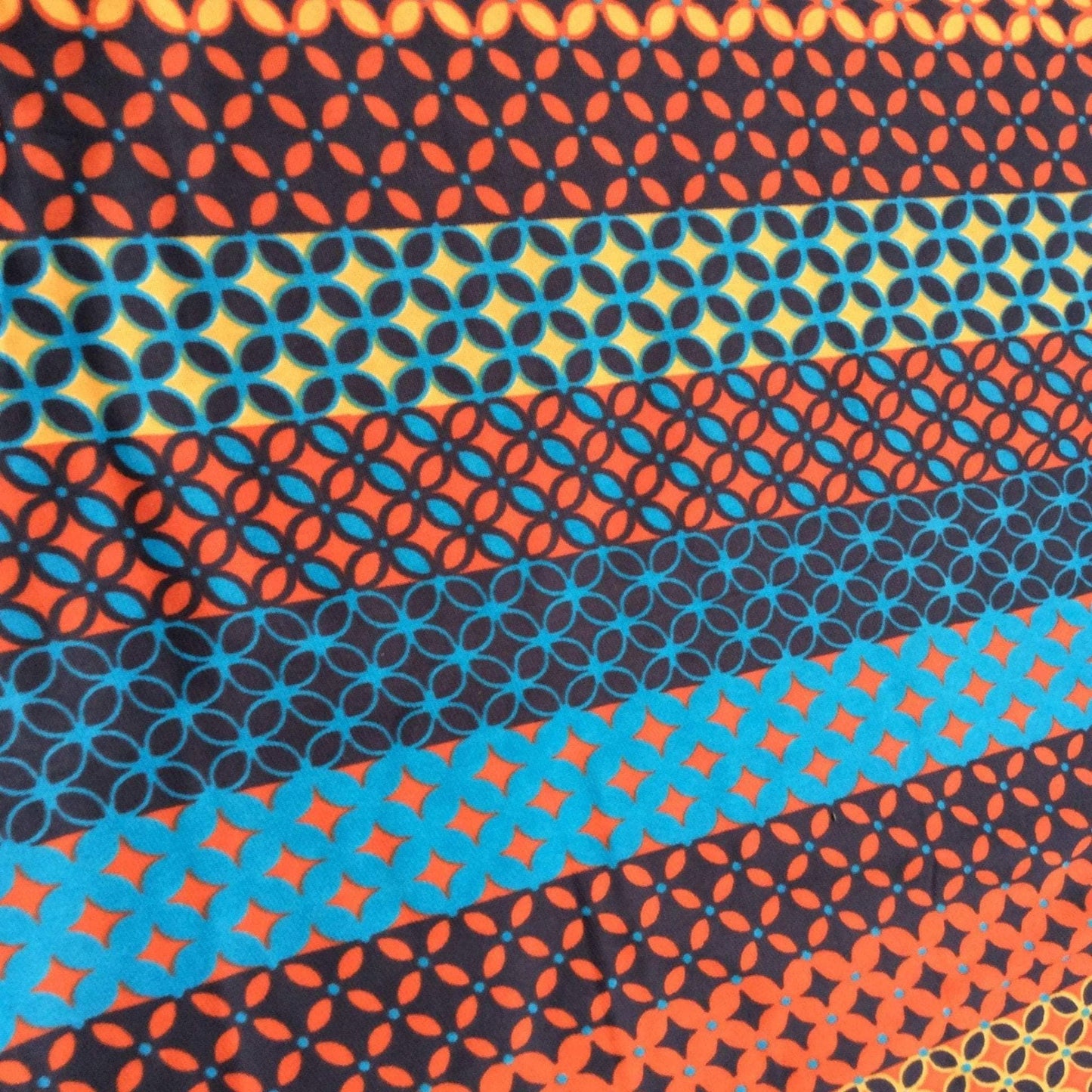 Vintage Geometric Fabric Multi / Polyester / Vintage 1970s