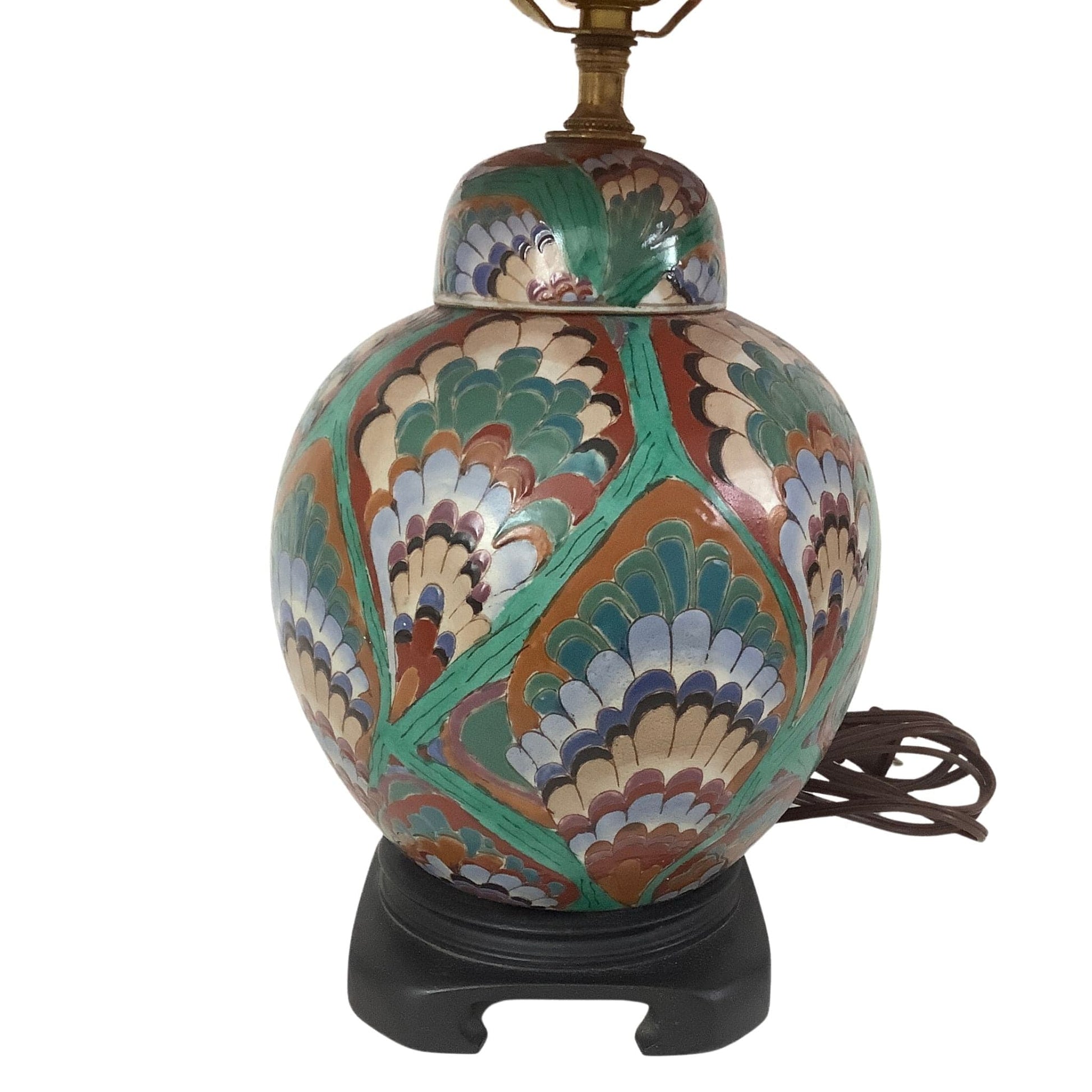 Vintage Ginger Jar Lamp Multi / Ceramic / Asian