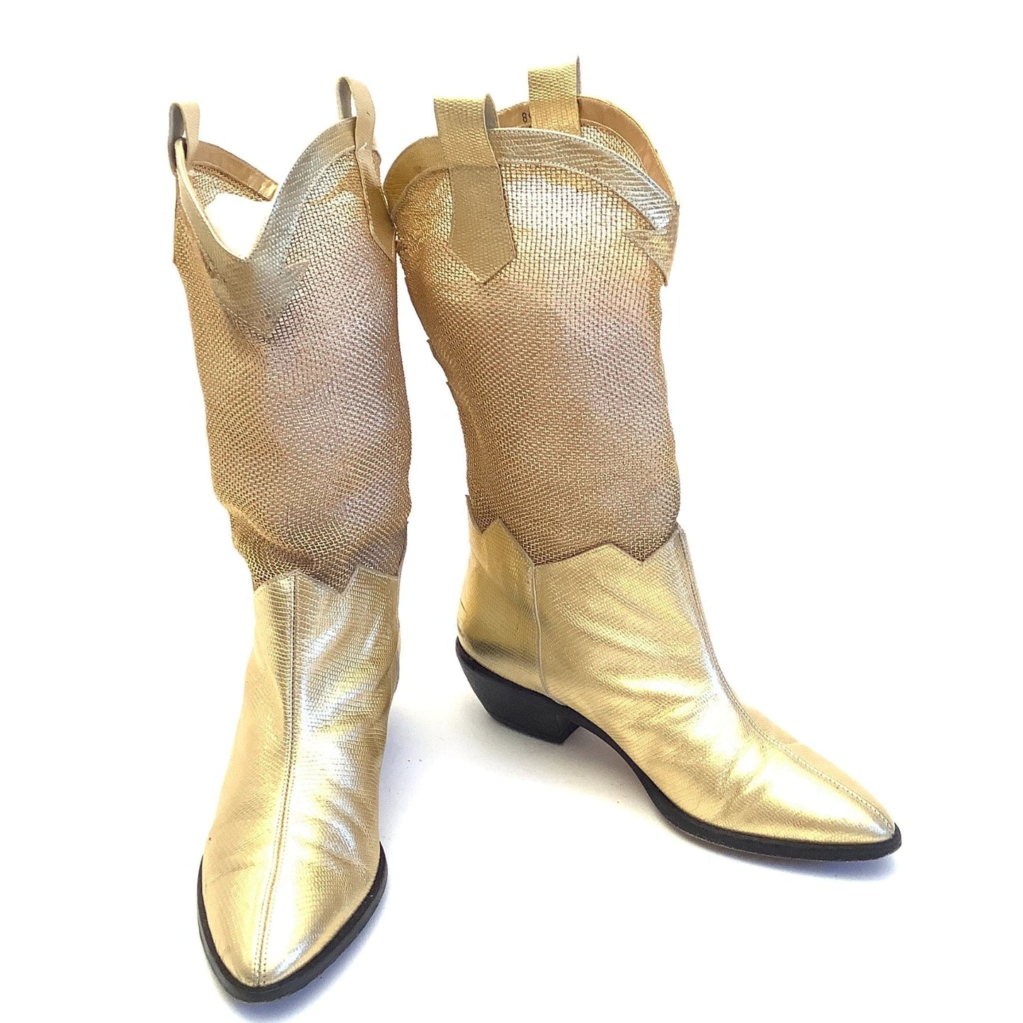 Vintage Gold Cowboy Boots 6 / Gold / Vintage 1990s