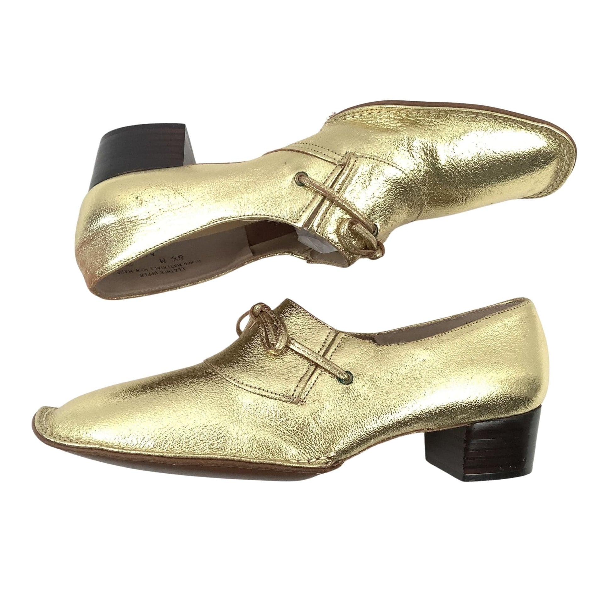 Vintage Gold Loafers 8 / Gold / Vintage 1960s