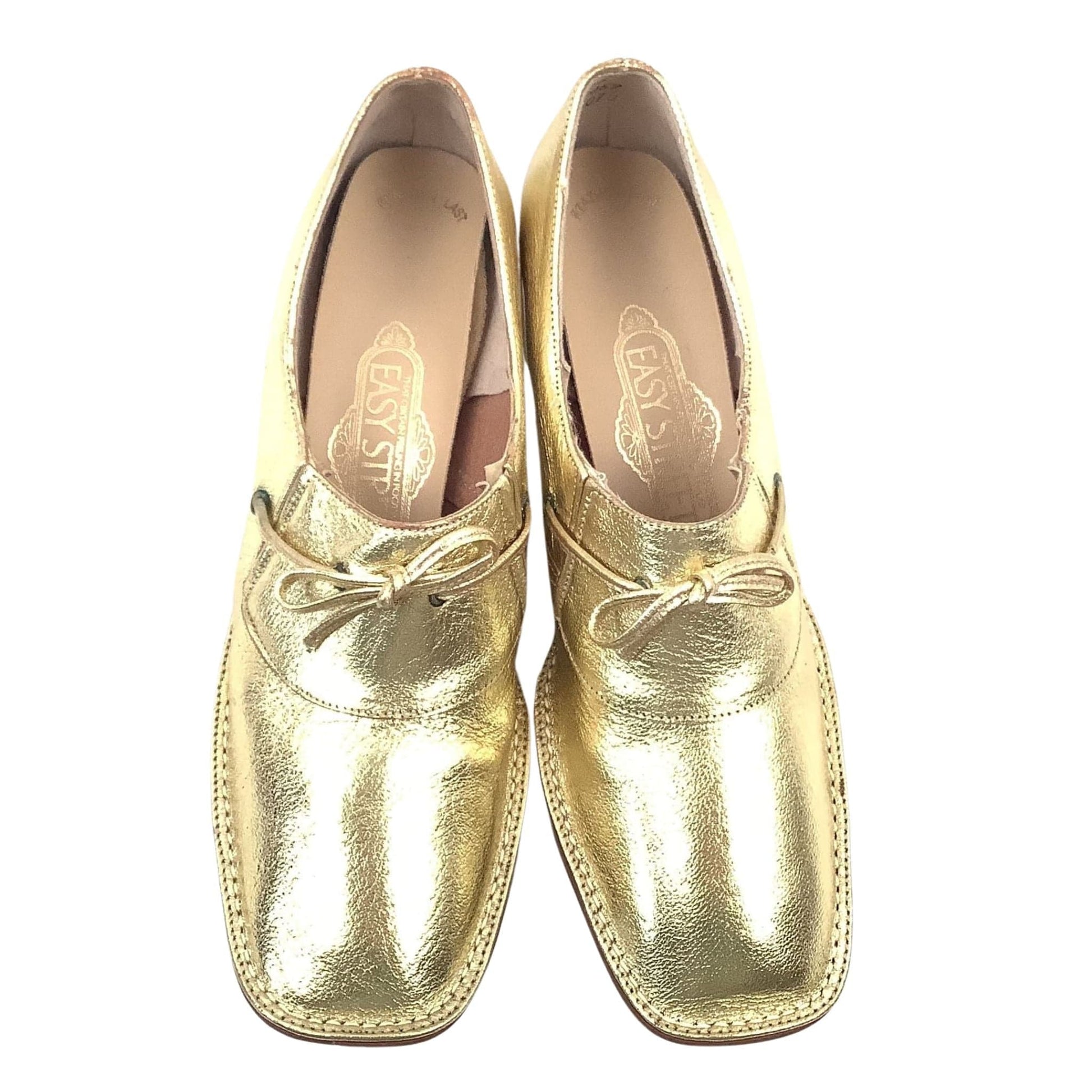 Vintage Gold Loafers 8 / Gold / Vintage 1960s
