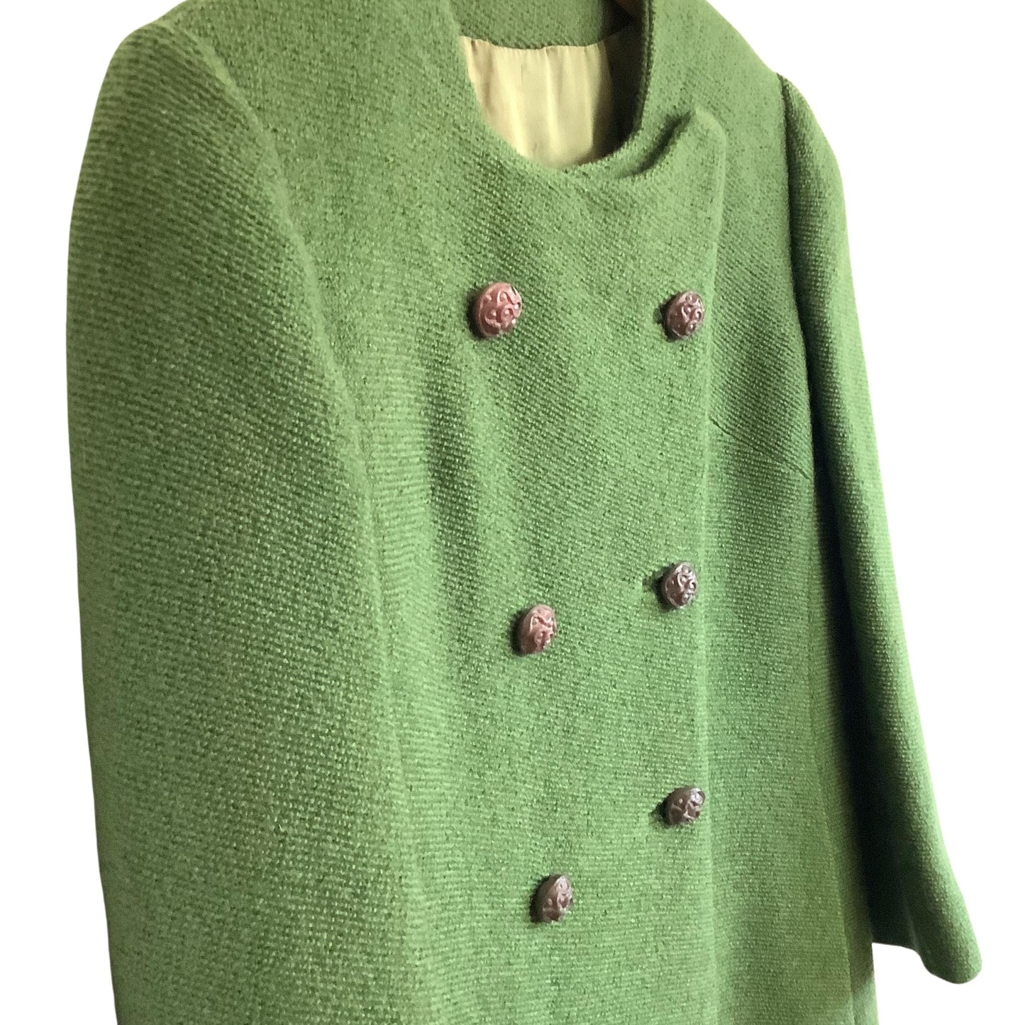 Vintage Green Wool Coat Small / Green / Vintage 1960s