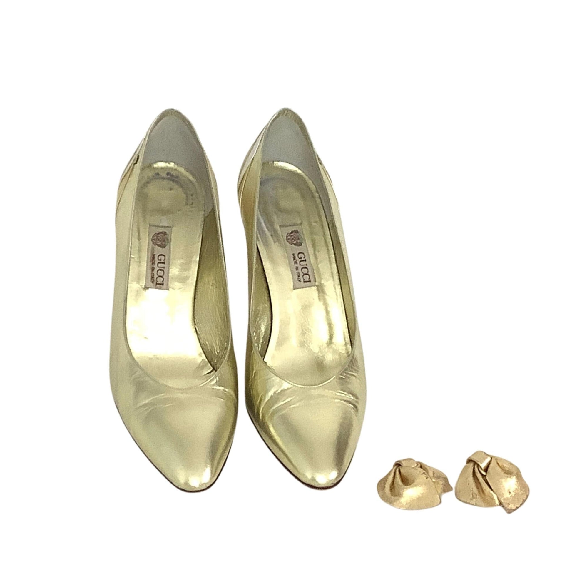 Vintage Gucci Gold Heels 8.5 / Gold / Classic