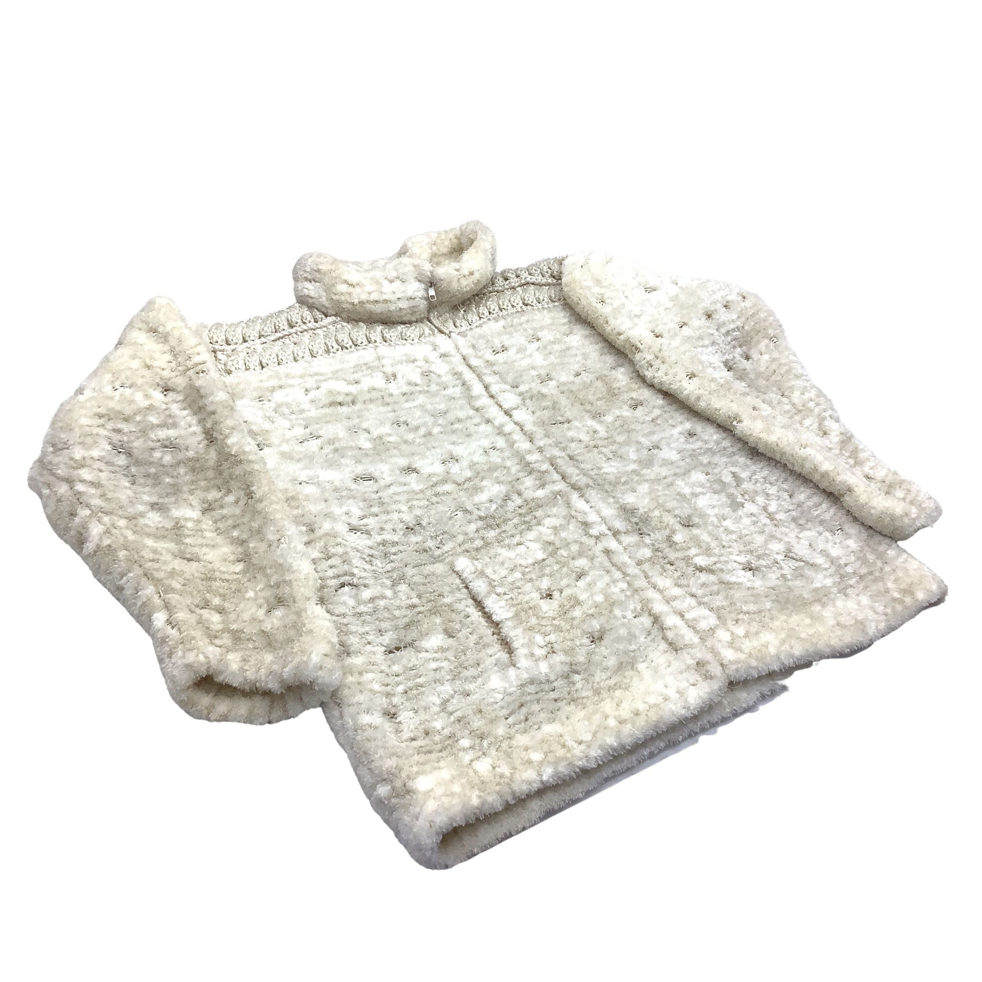 Vintage Hand-knit Cardigan Beige Norma Canada Top View