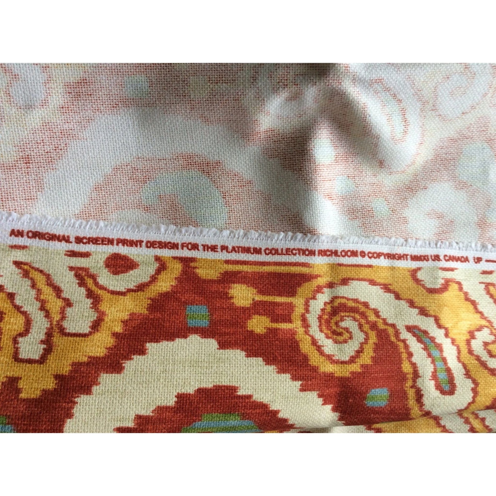 Vintage Ikat Style Fabric Cotton / Multi / Vintage 1980s