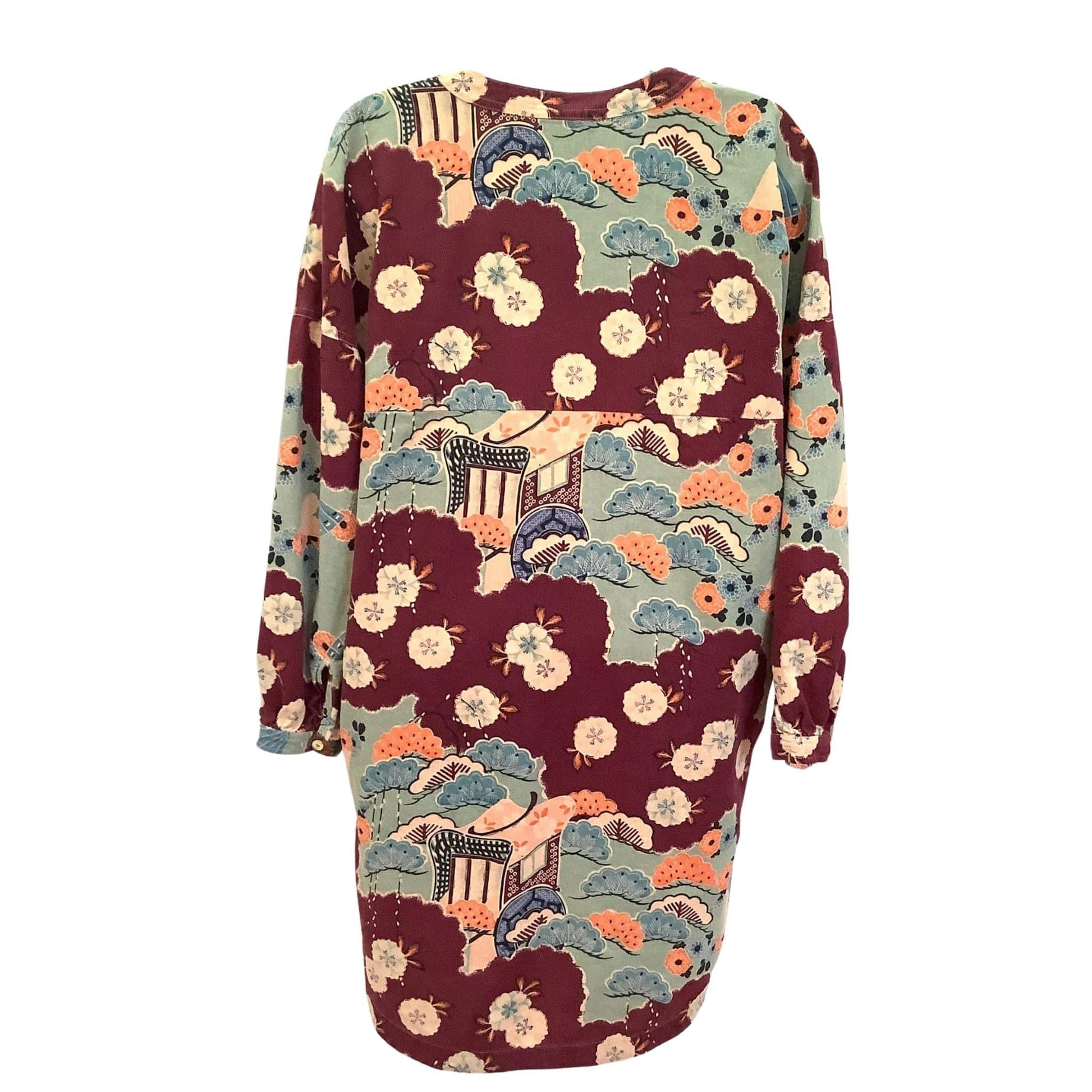 Vintage Linen Floral Tunic - YMC | Multicolor Asian Pattern