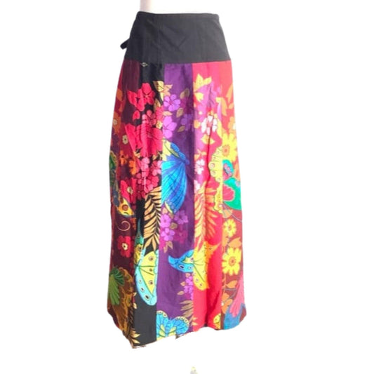 Vintage Maxi Wrap Skirt - Retro Y2K Hawaiian Fashion