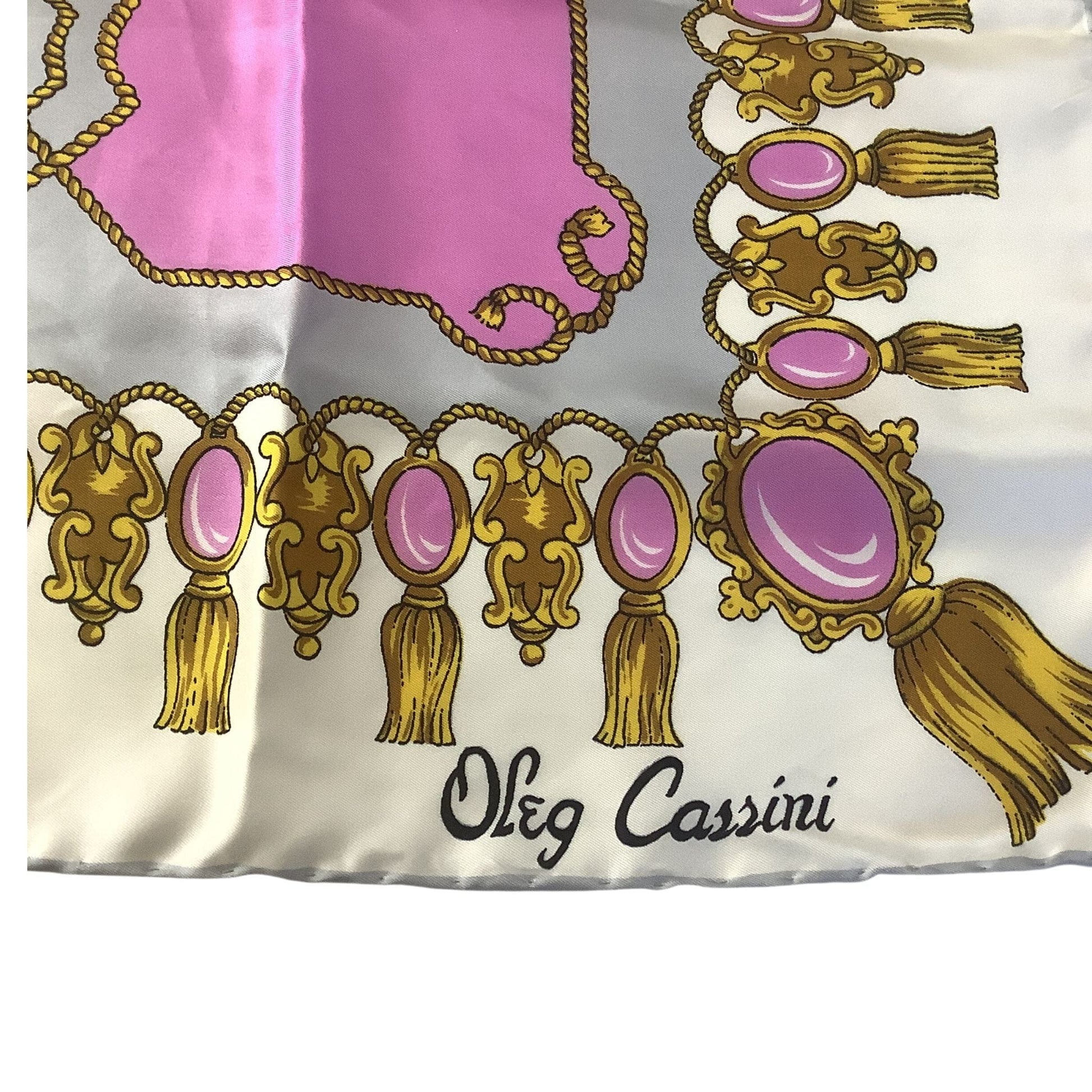 Vintage Oleg Cassini Scarf Multi / Silk / Vintage 1980s