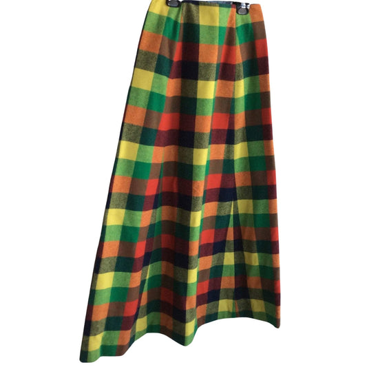 Vintage Plaid Maxi Skirt
