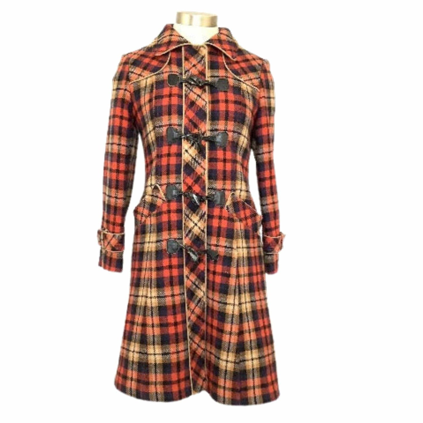 Vintage Plaid Wool Coat