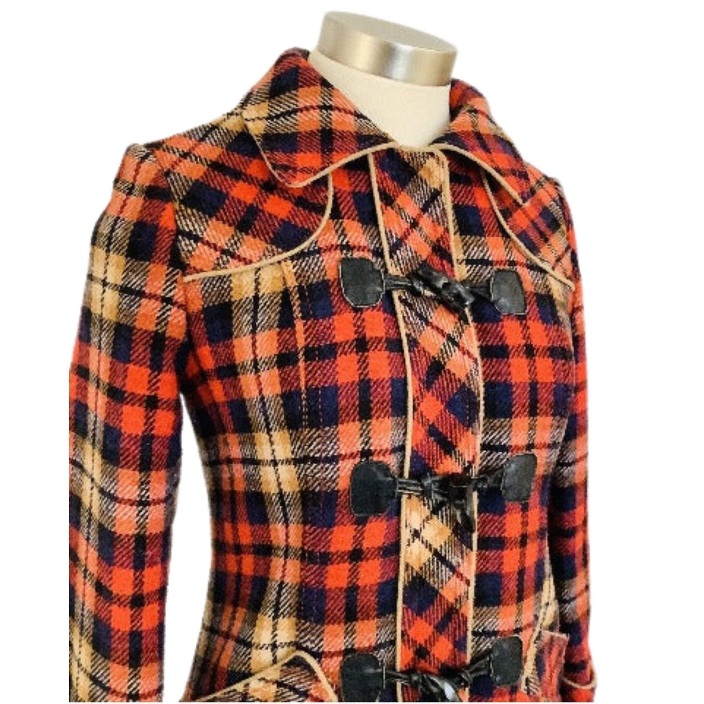 Vintage Plaid Wool Coat