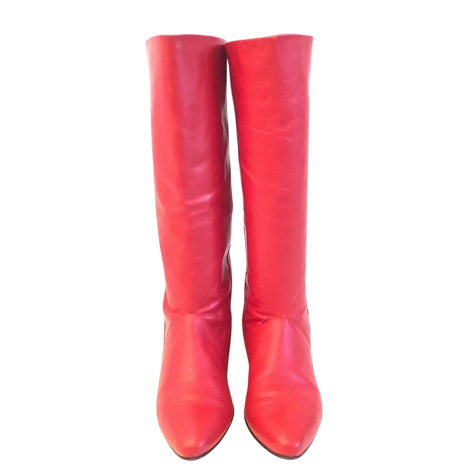 Vintage Red Leather Boots