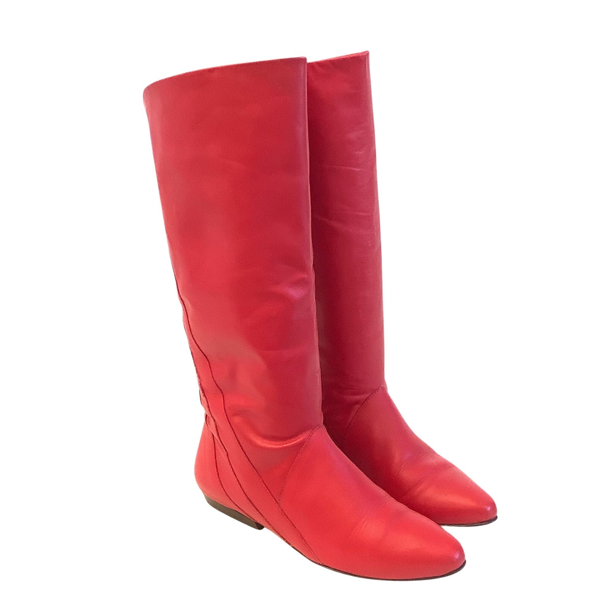 Vintage Red Leather Boots