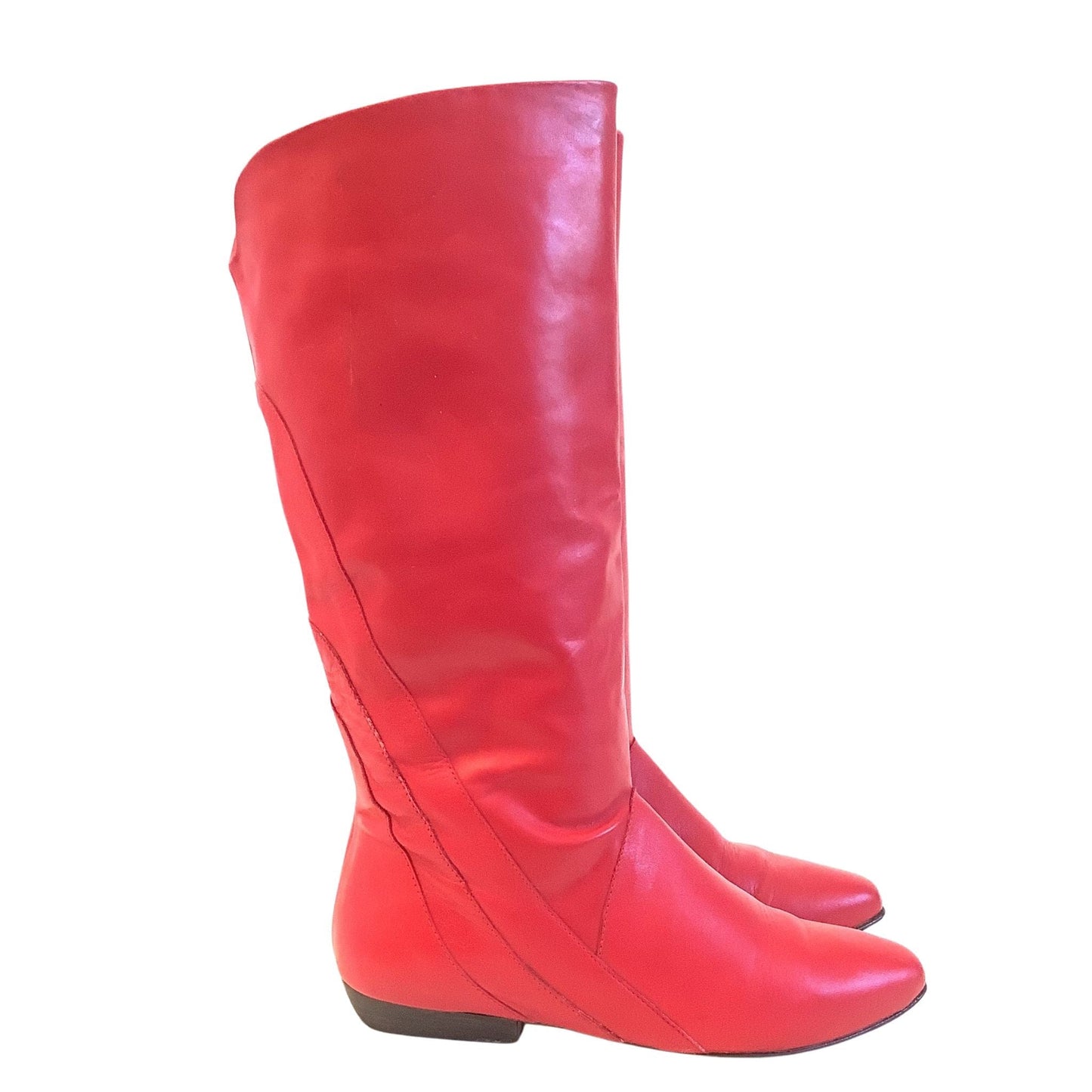 Vintage Red Leather Boots