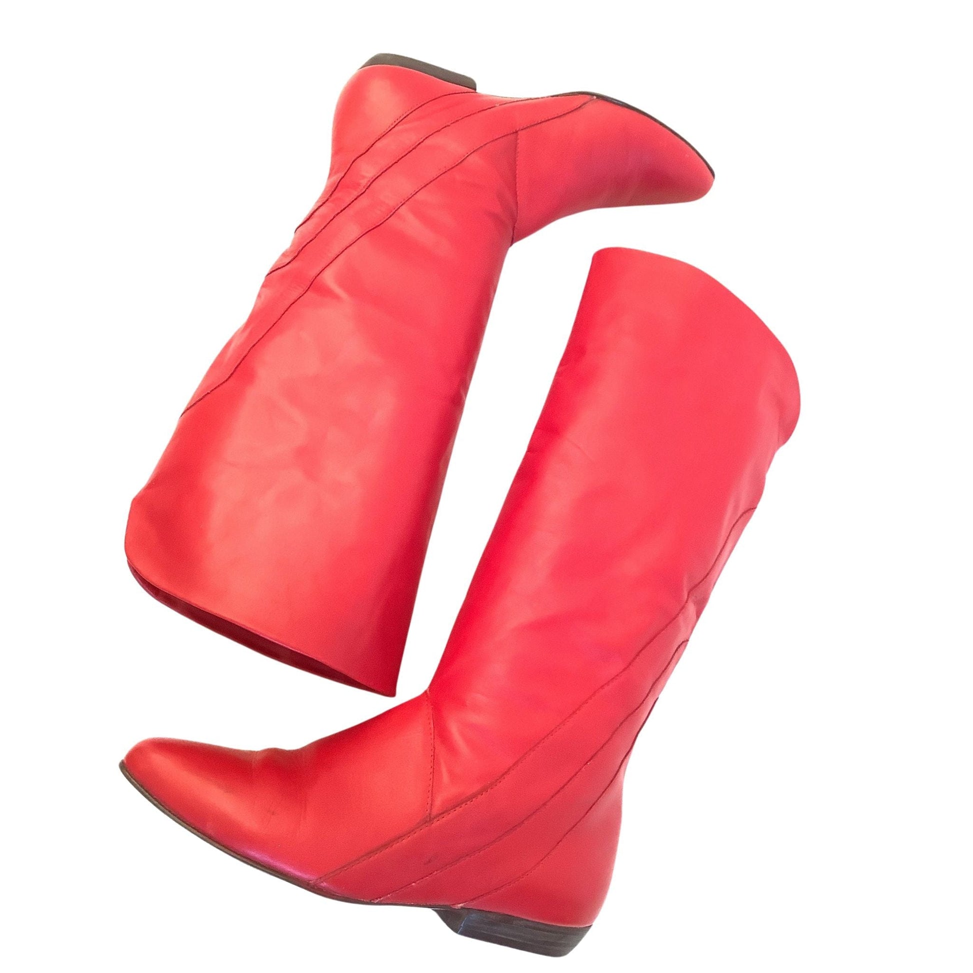 Vintage Red Leather Boots