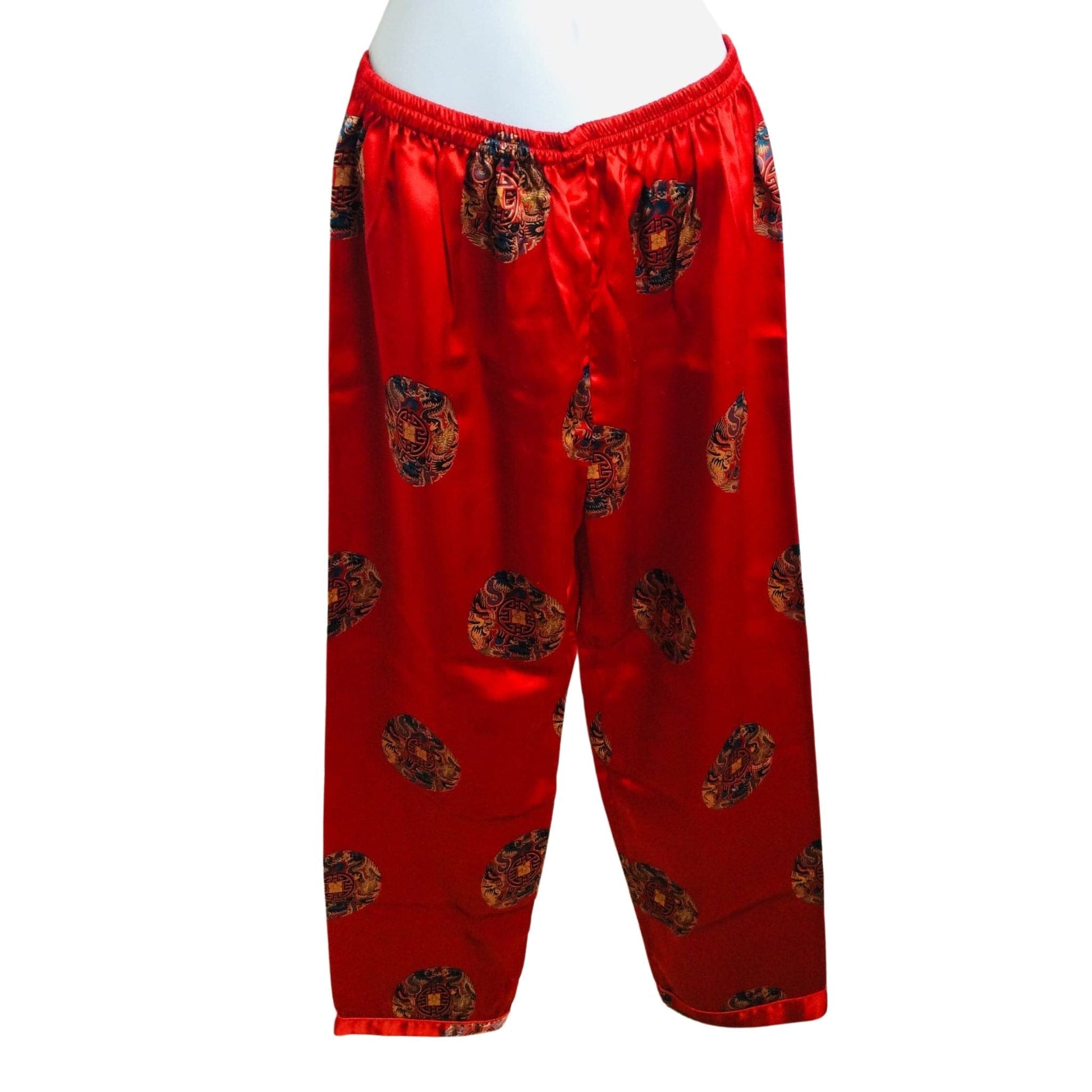 Vintage Red Silk Pajamas