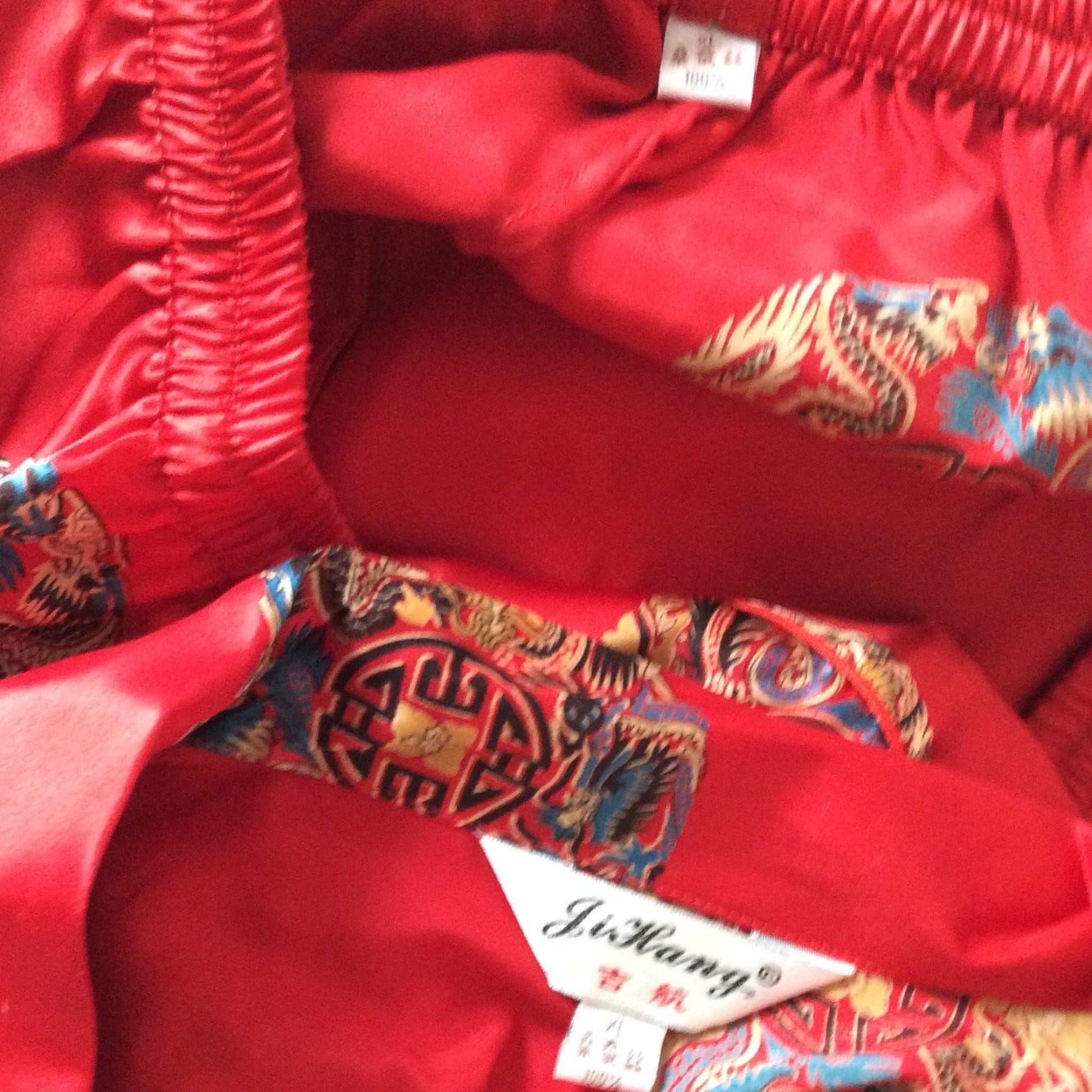 Vintage Red Silk Pajamas