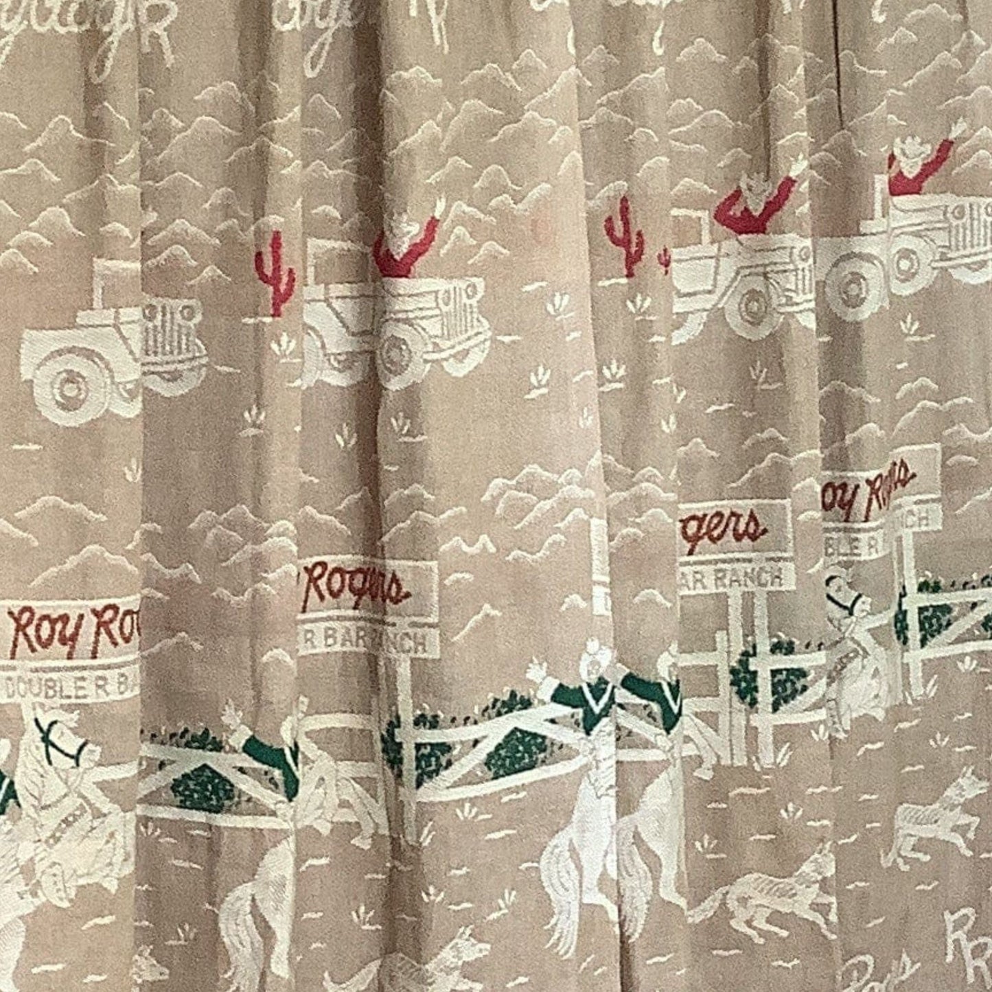 Vintage Roy Rogers Curtains Multi / Cotton / Vintage 1950s