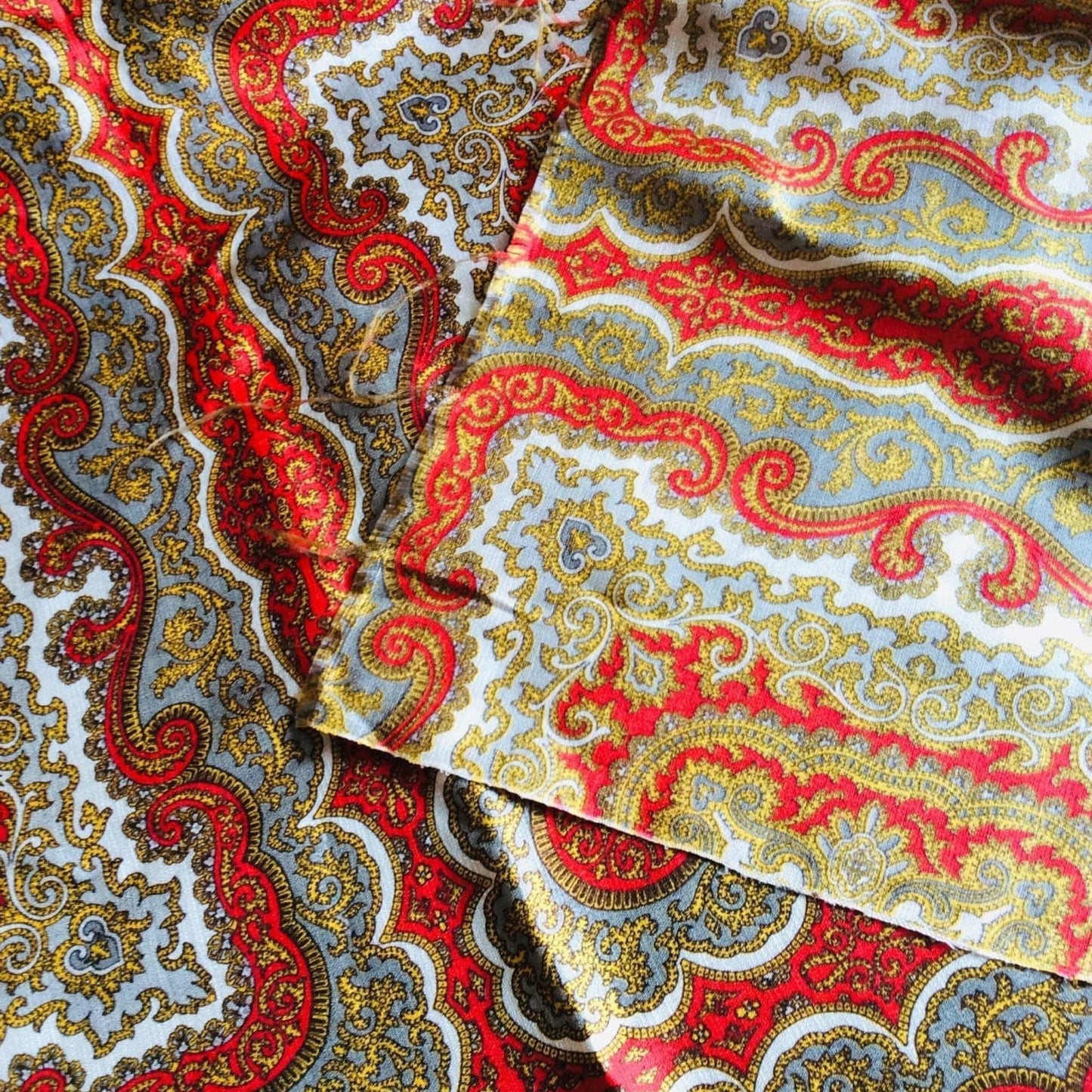 Vintage Silk Scarf Fabric