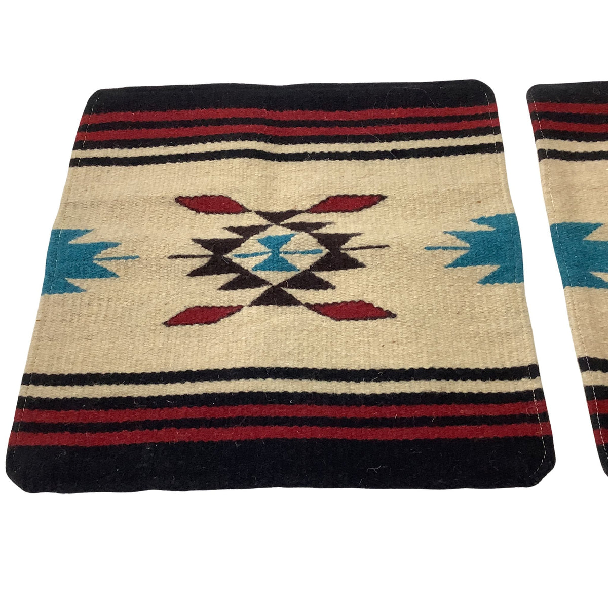 First Y2K Southwestern wool pillow cover with multicolor geometric pattern