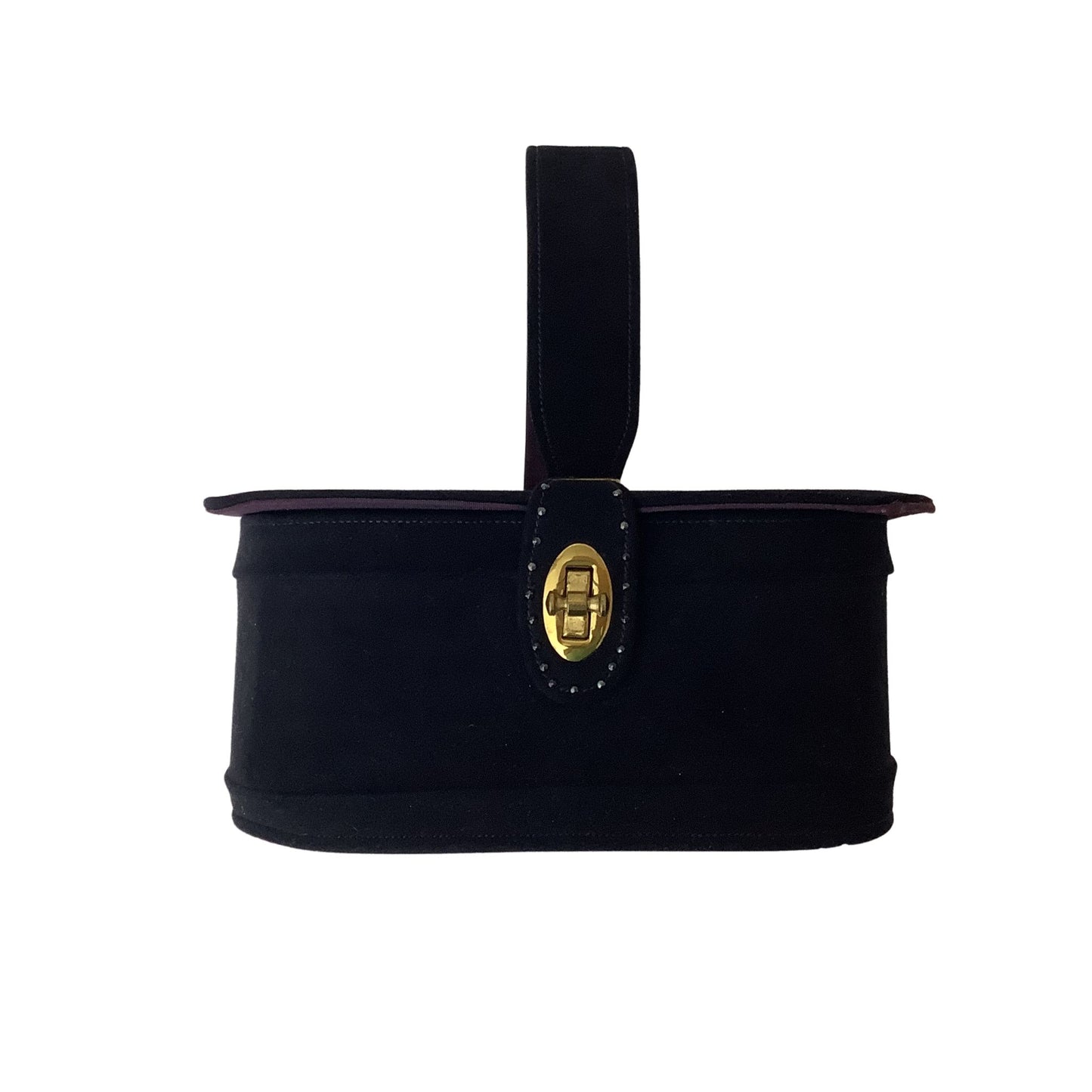 Vintage Stylecraft handbag with a top handle, featuring a gold-tone metal clasp and a beaded trim decoration