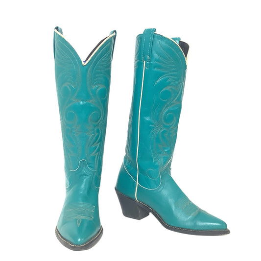 Vintage Teal Cowboy Boots