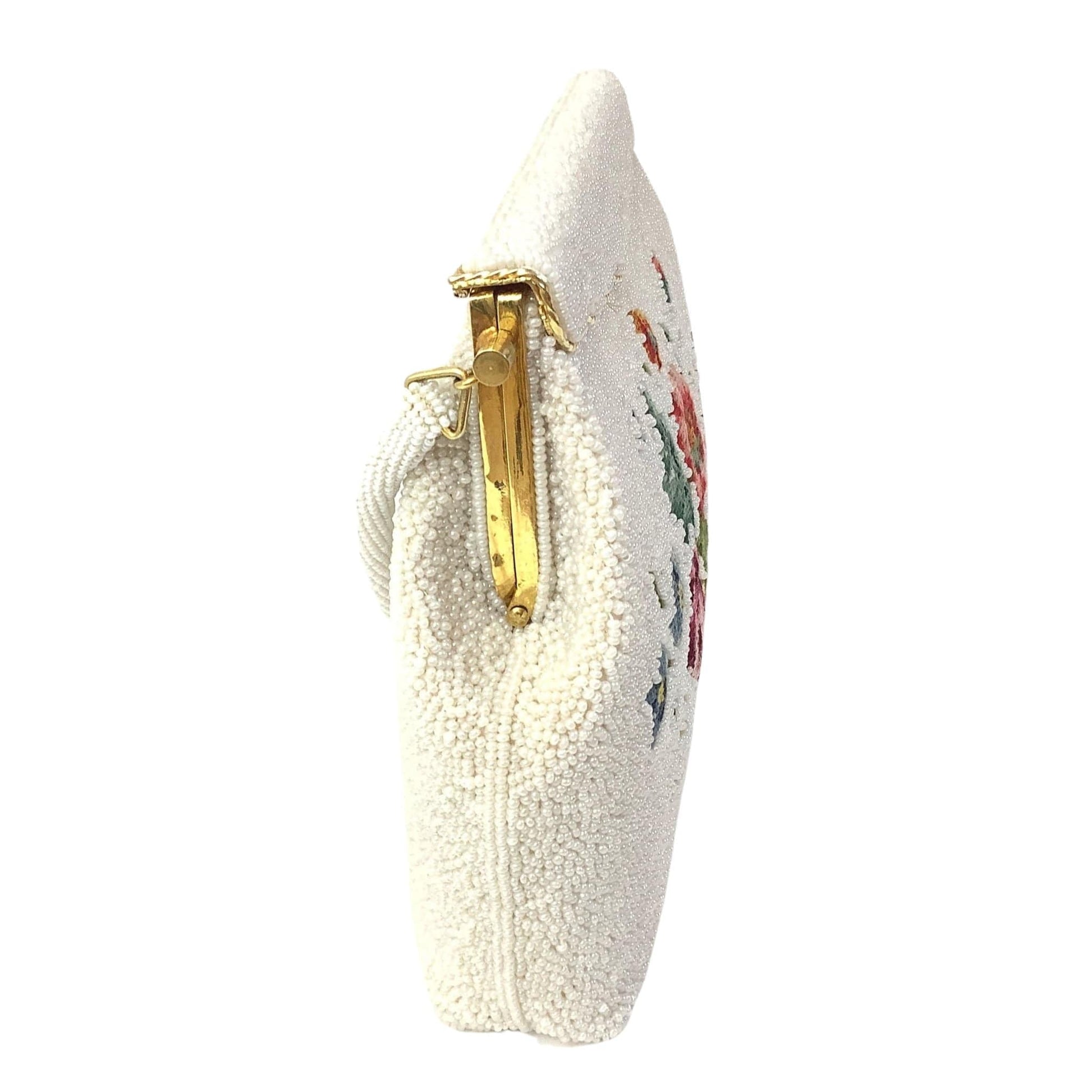 Vintage White Beaded Bag