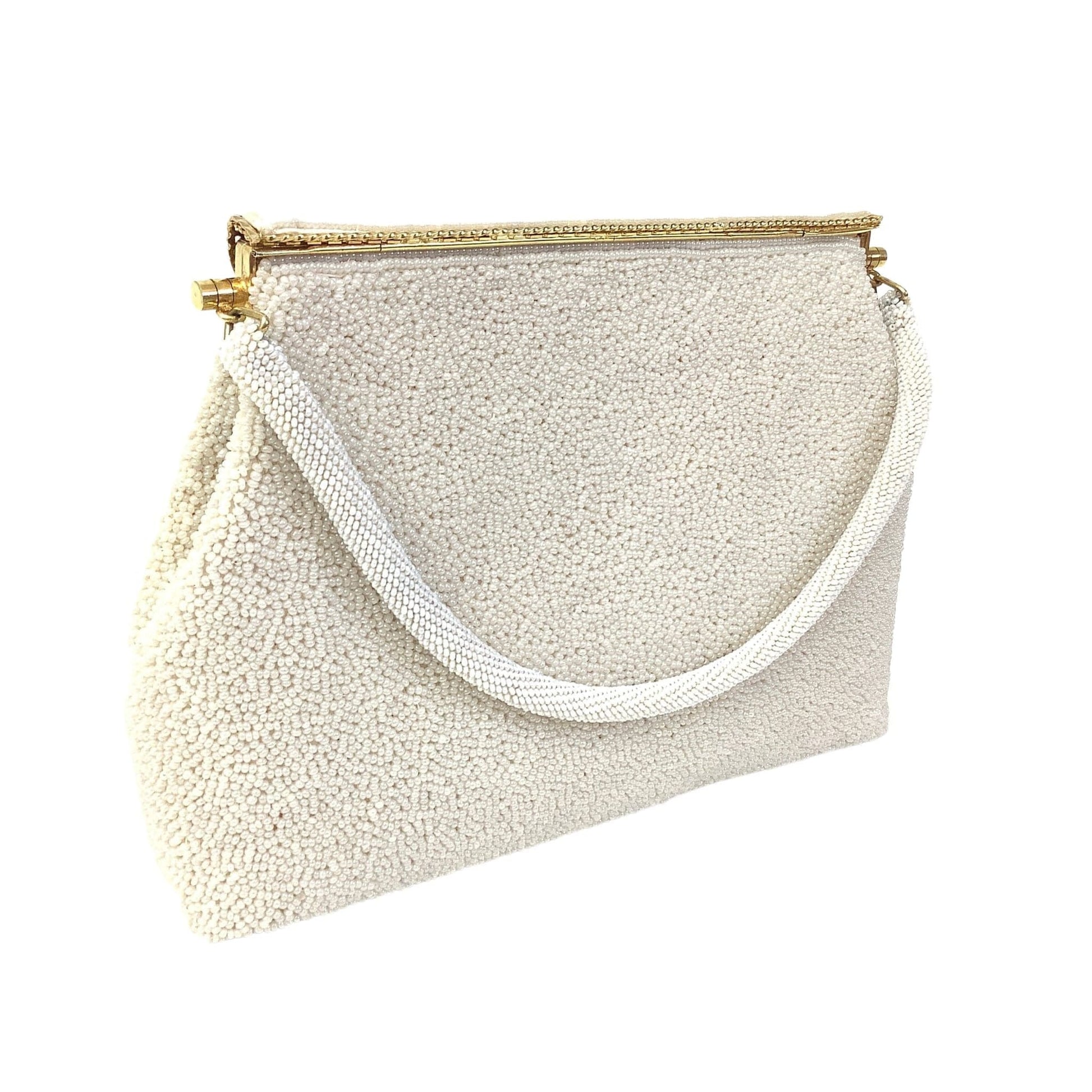 Vintage White Beaded Bag