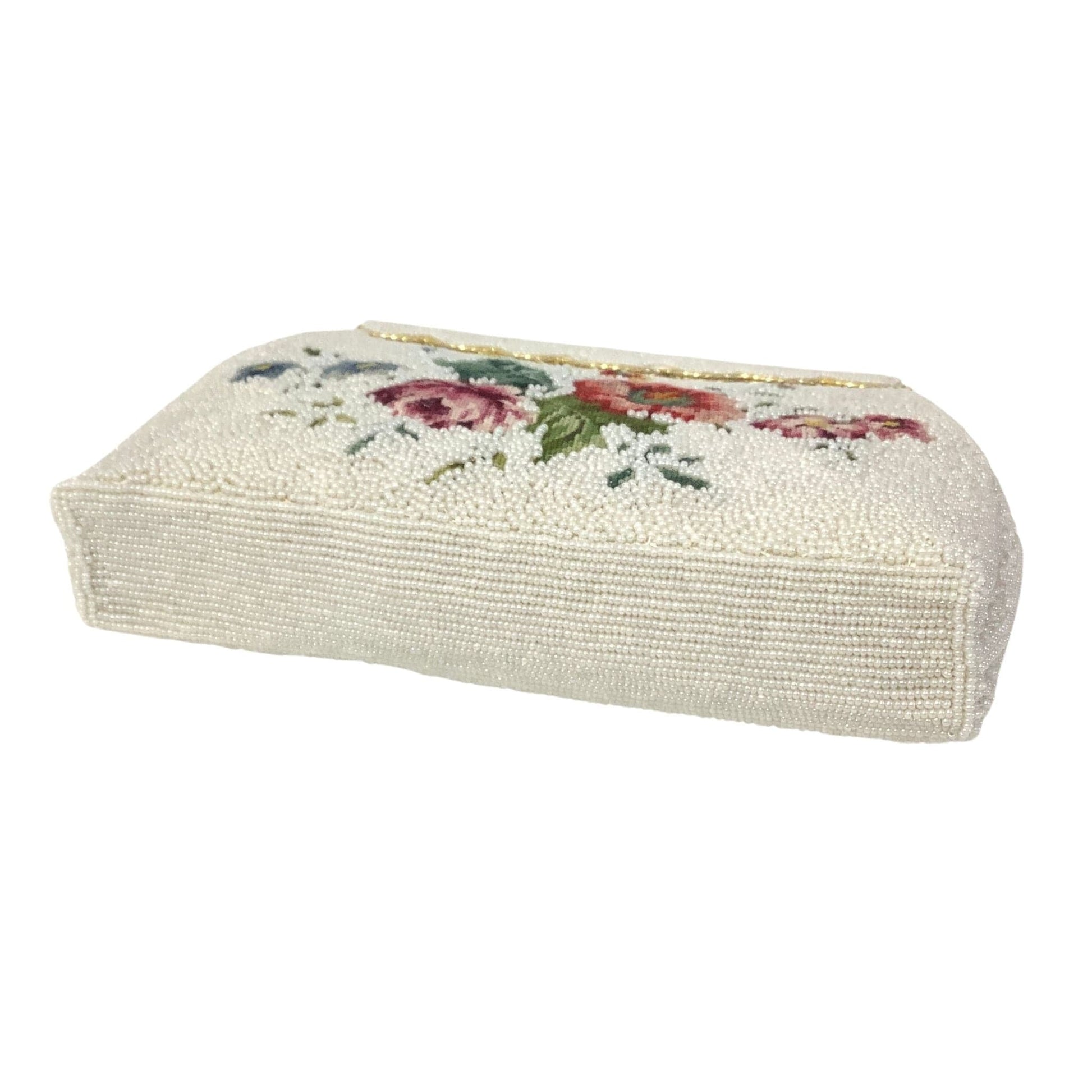 Vintage White Beaded Bag