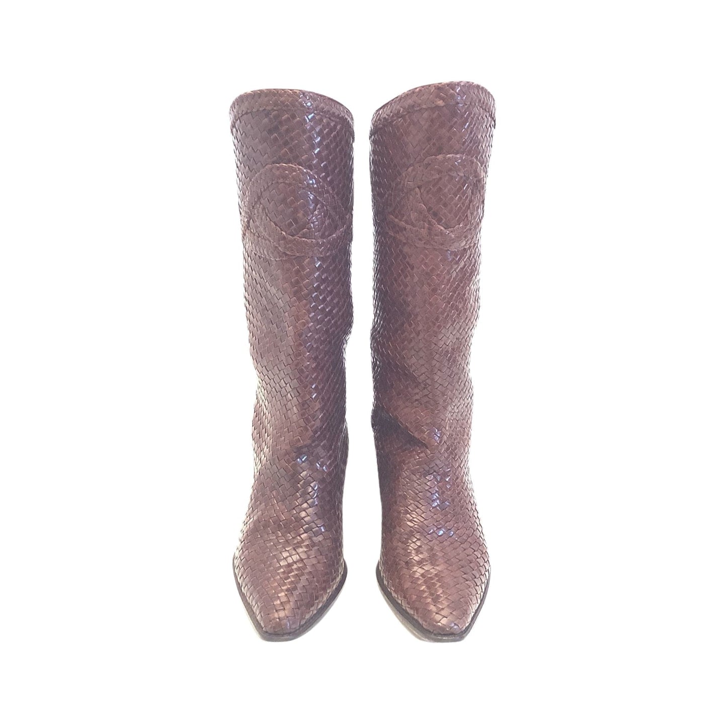 Vintage Woven Leather Boots