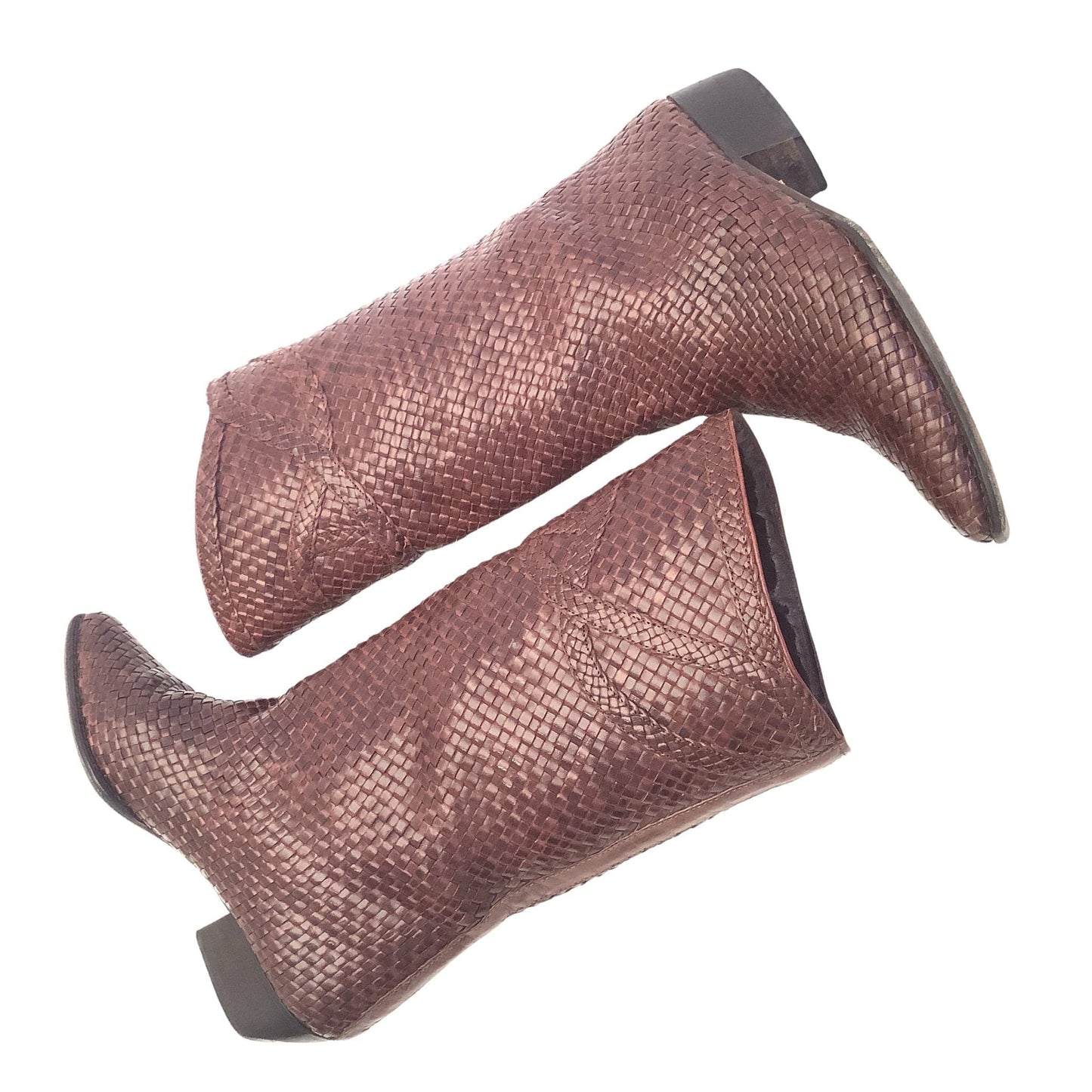 Vintage Woven Leather Boots