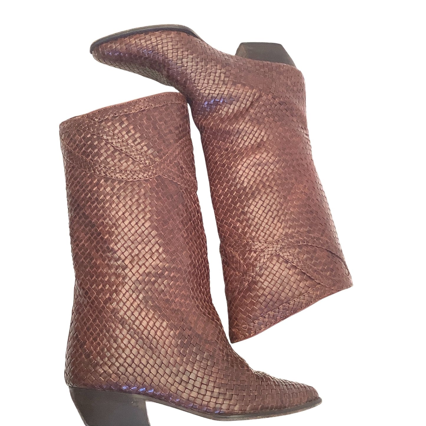 Vintage Woven Leather Boots