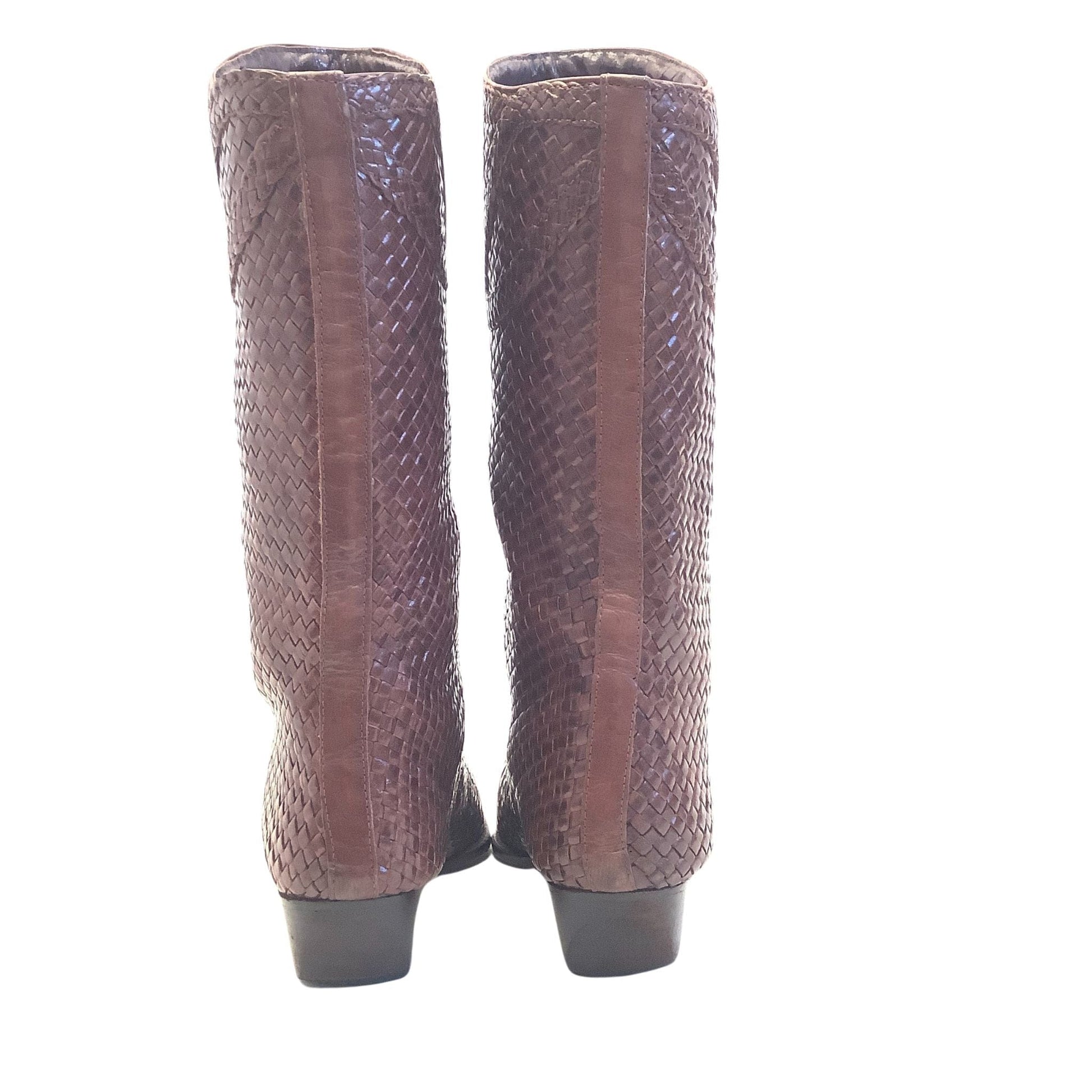 Vintage Woven Leather Boots