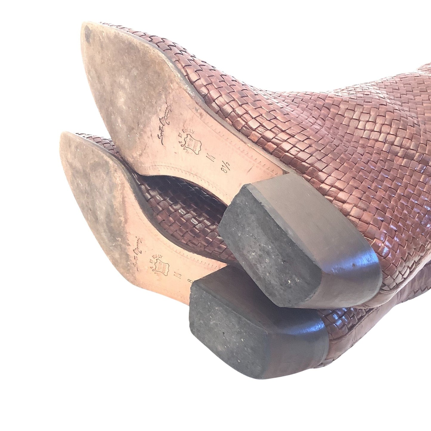 Vintage Woven Leather Boots