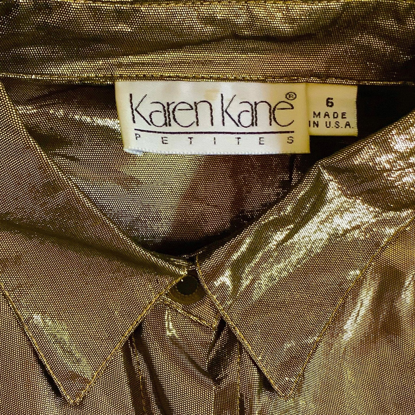 VTG Karen Kane Gold Shirt Small / Gold / Rayon