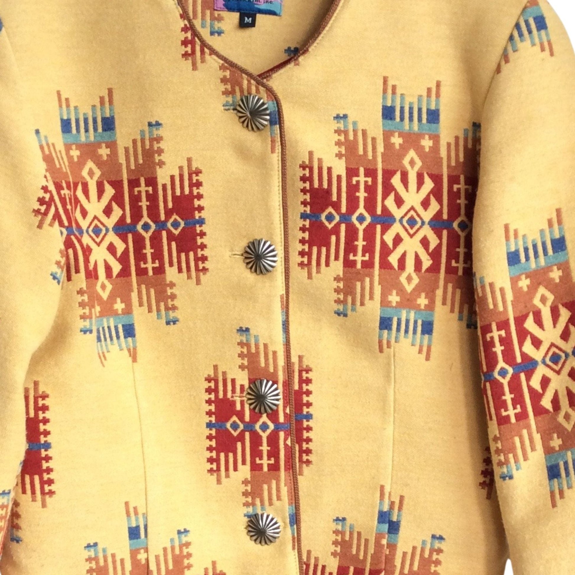 Western Geometric Jacket Small / Yellow / Vintage 1990s