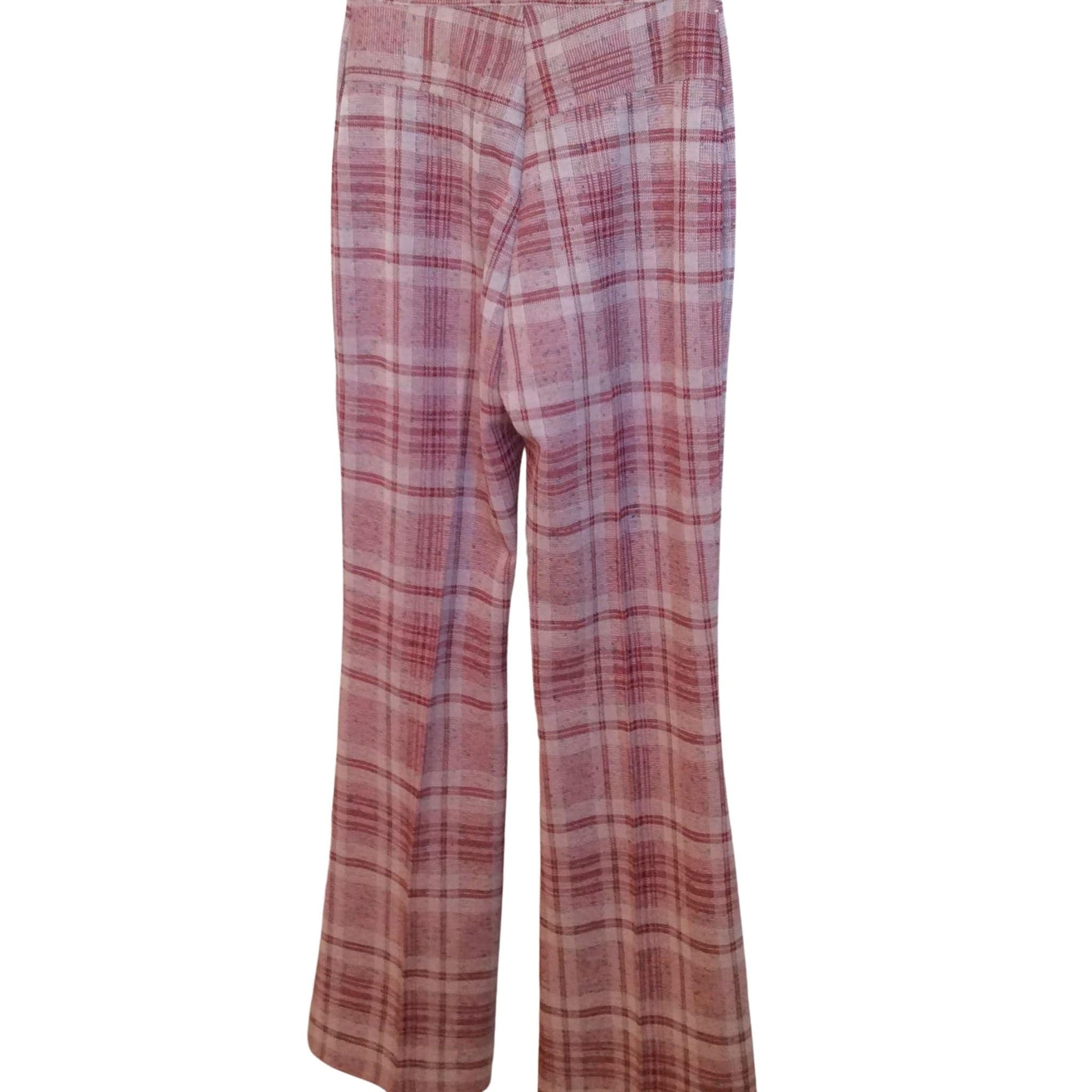Western Plaid Pants Extra Small / Pink / Vintage 1970s