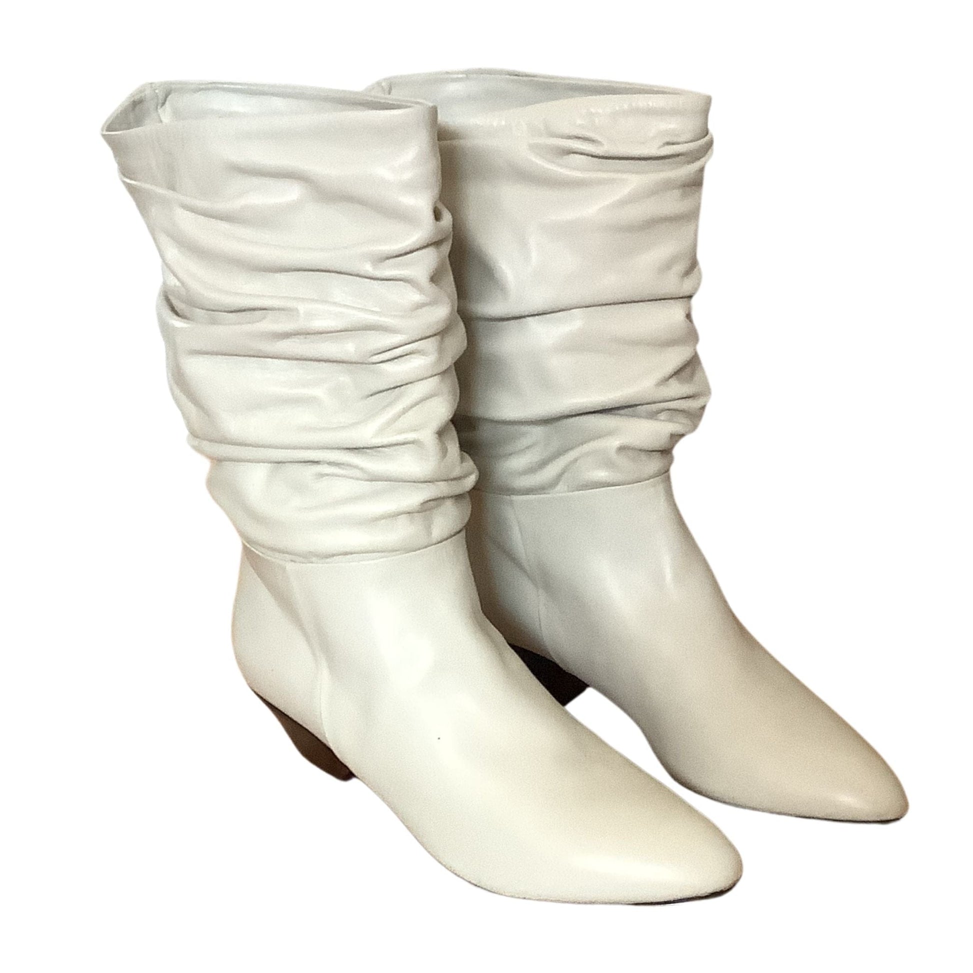 White Scrunch Boots
