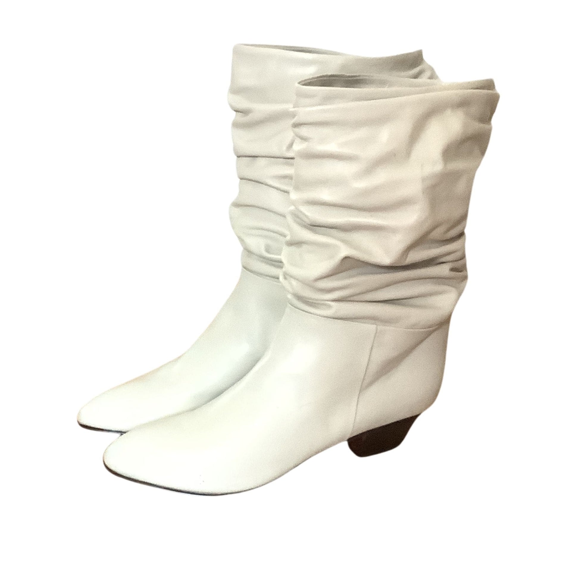 White Scrunch Boots