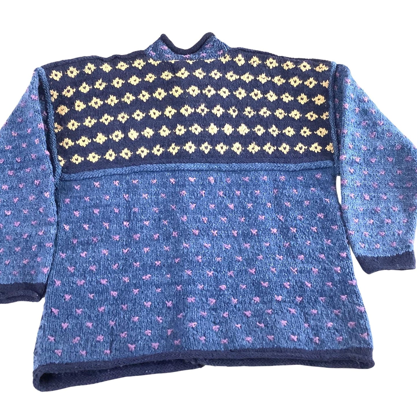 Wool Cardigan Sweater Large / Multi / Vintage 1990s