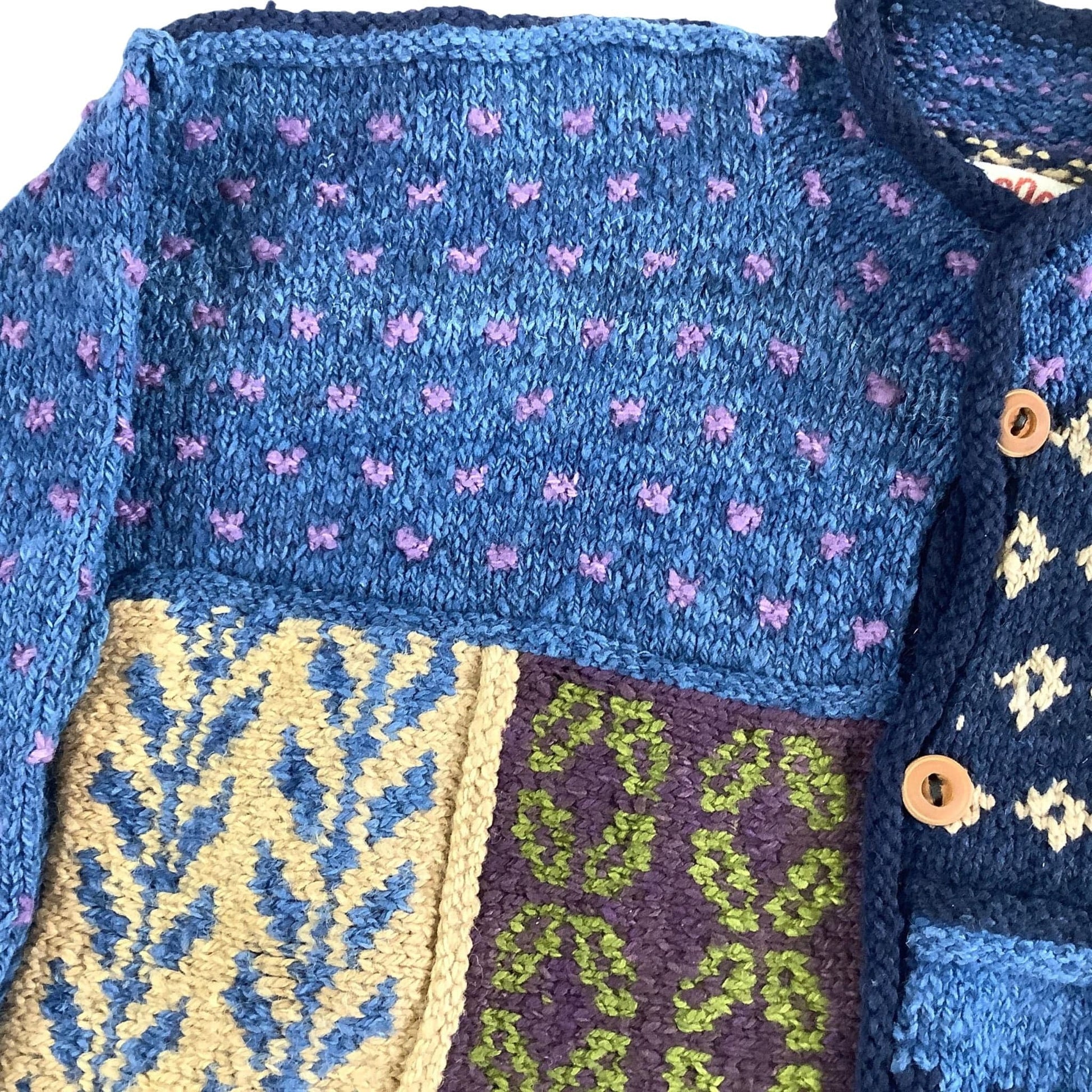 Wool Cardigan Sweater Large / Multi / Vintage 1990s