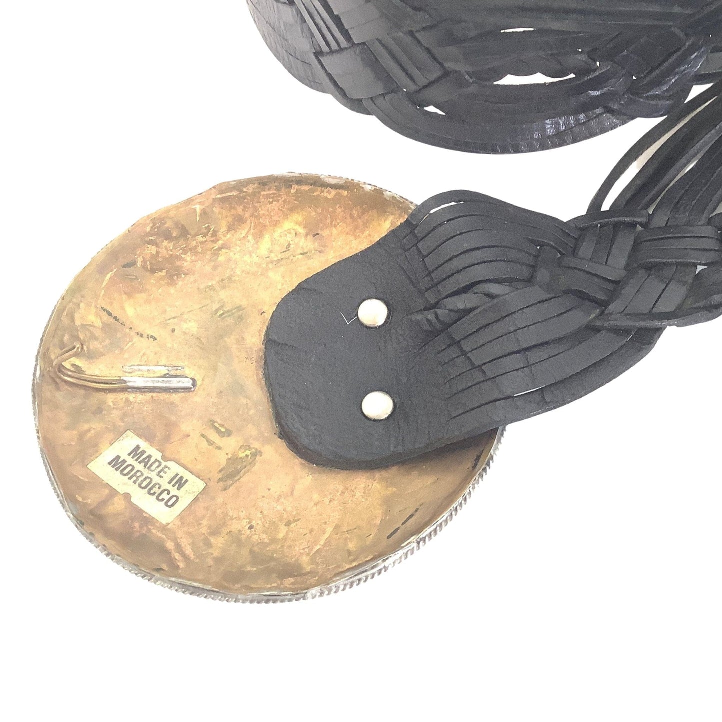 Woven Black Leather Belt