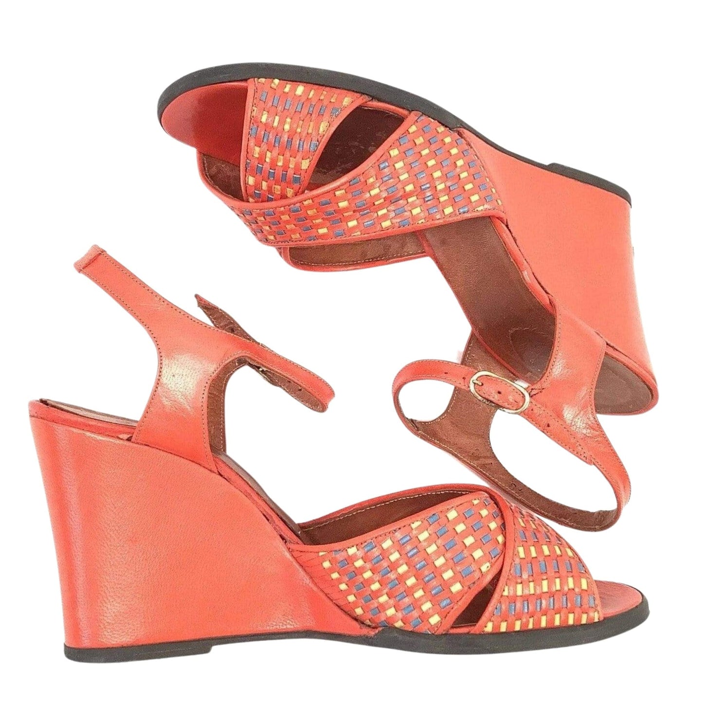 Woven Leather Wedges