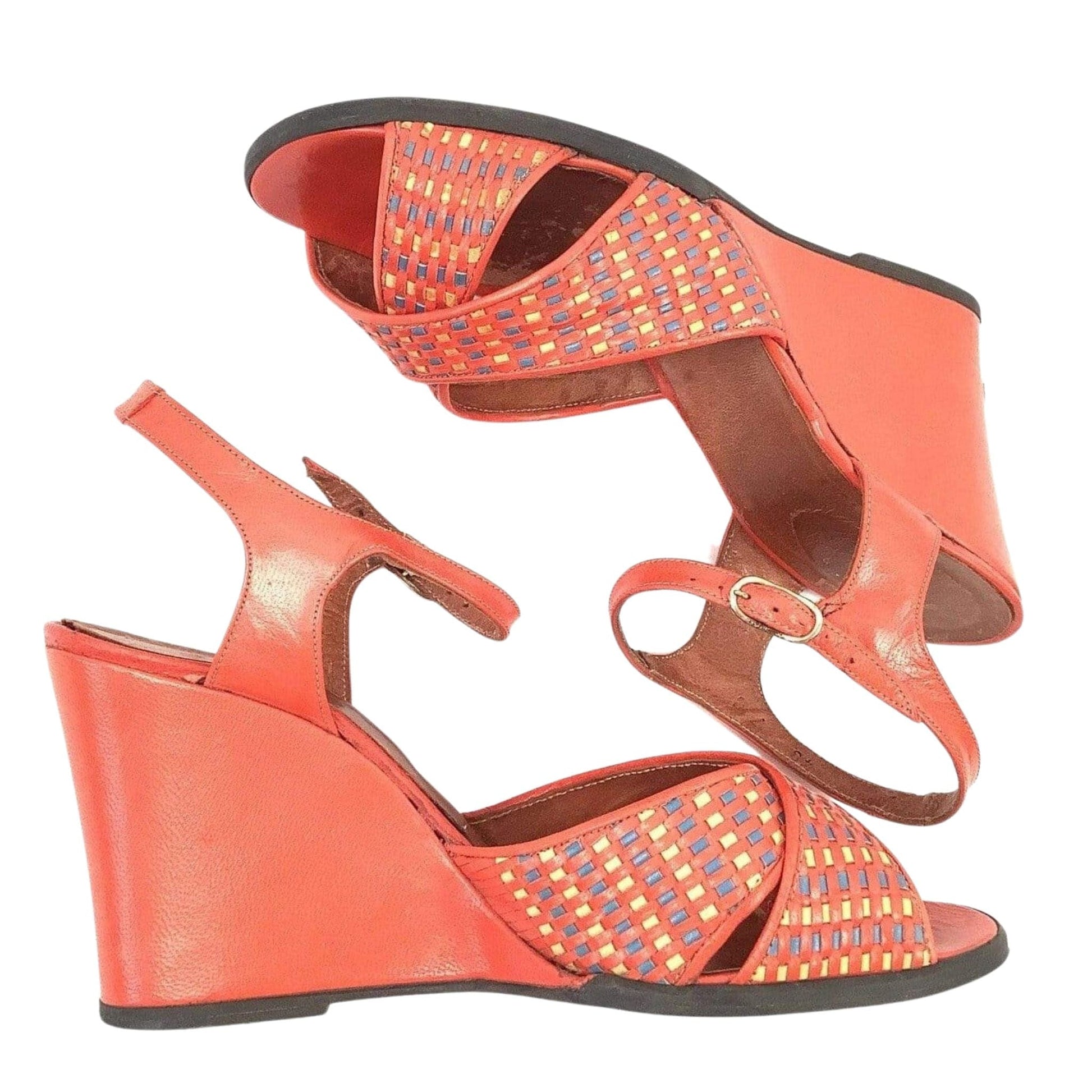 Woven Leather Wedges