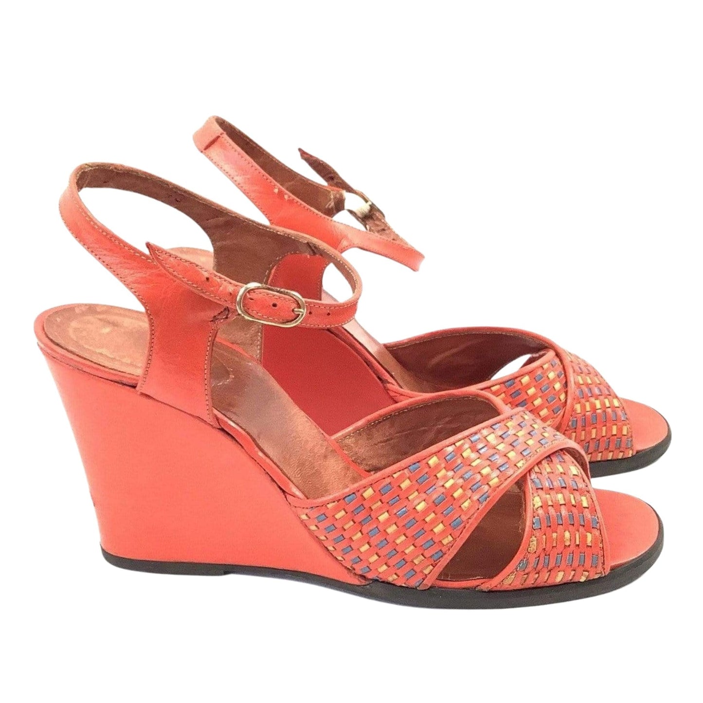 Woven Leather Wedges