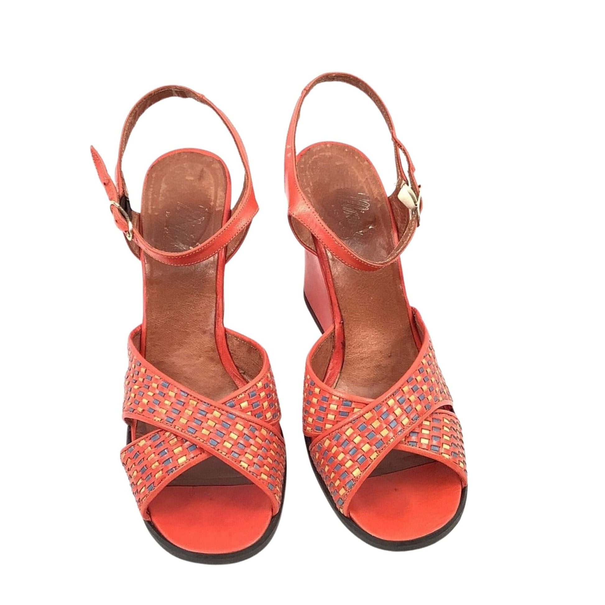 Woven Leather Wedges