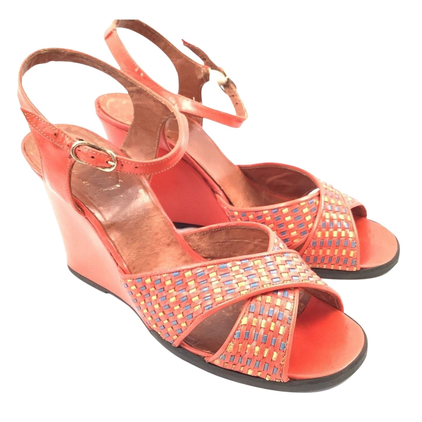 Woven Leather Wedges