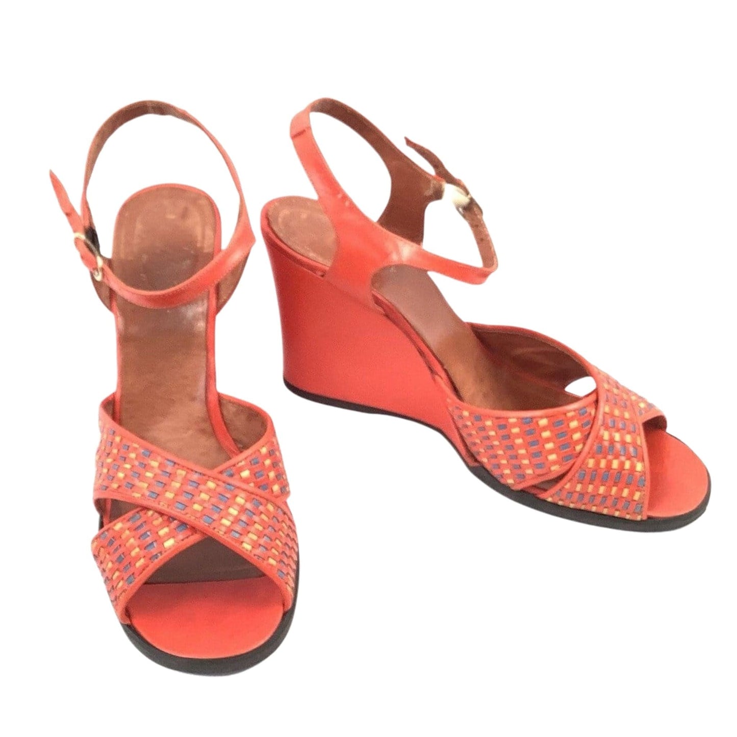 Woven Leather Wedges